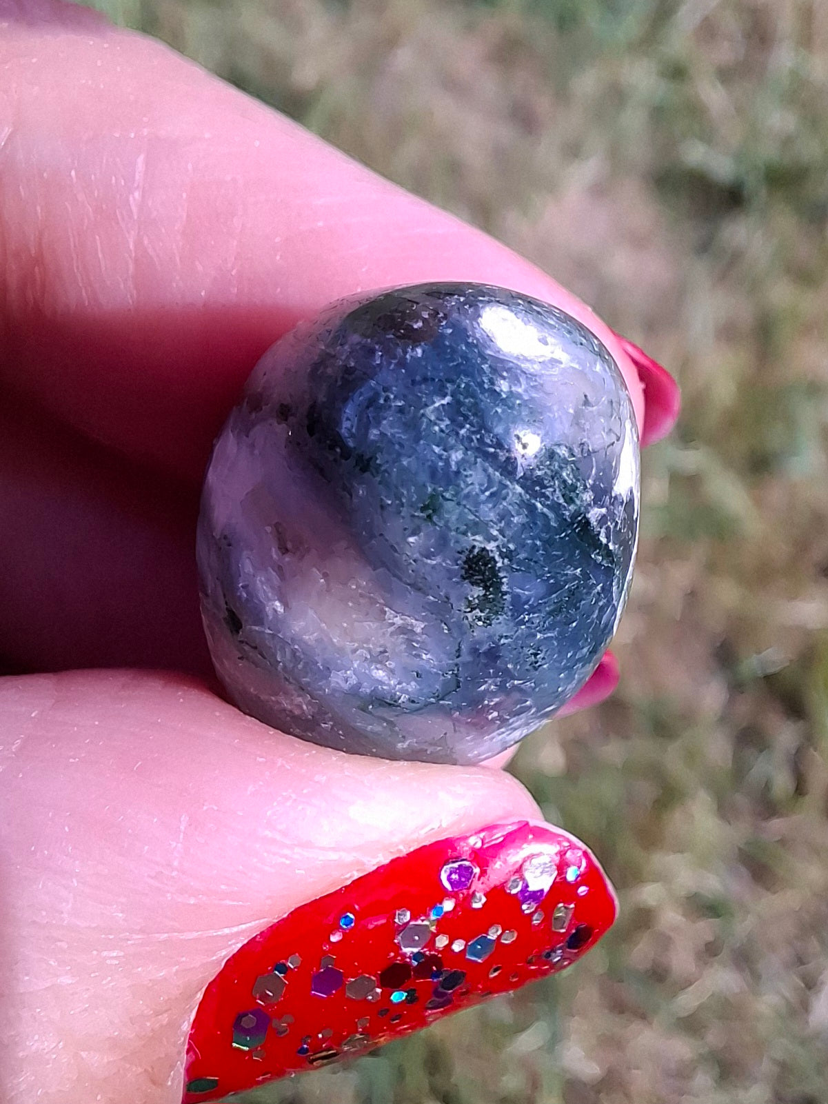 Green Moss Agate, Tumble Stone, Crystal (Ref: T168)