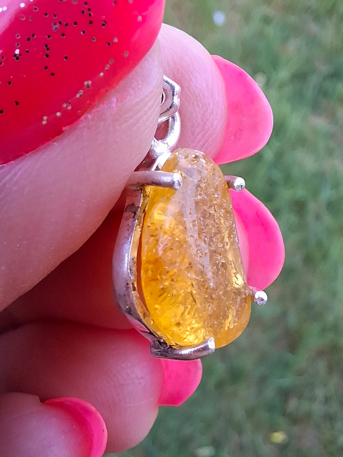 Baltic Amber Pendant, 925 Silver, Fossil (Ref: AP22)