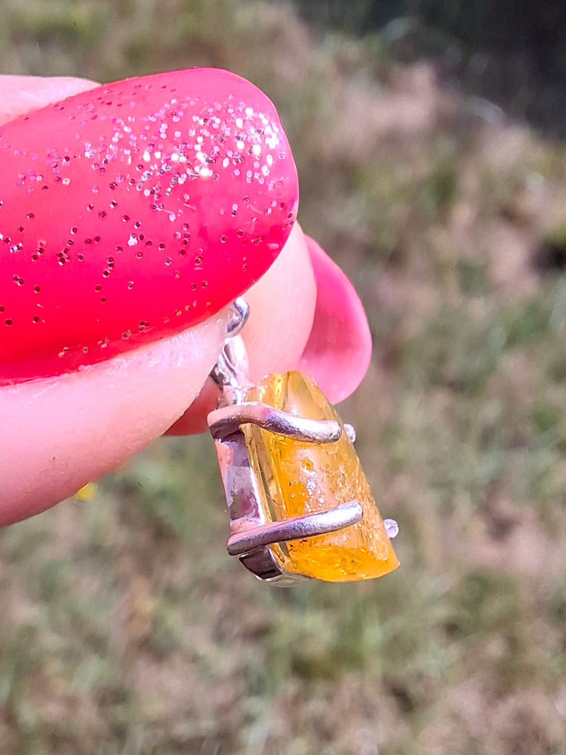 Baltic Amber Pendant, 925 Silver, Fossil (Ref: AP19)