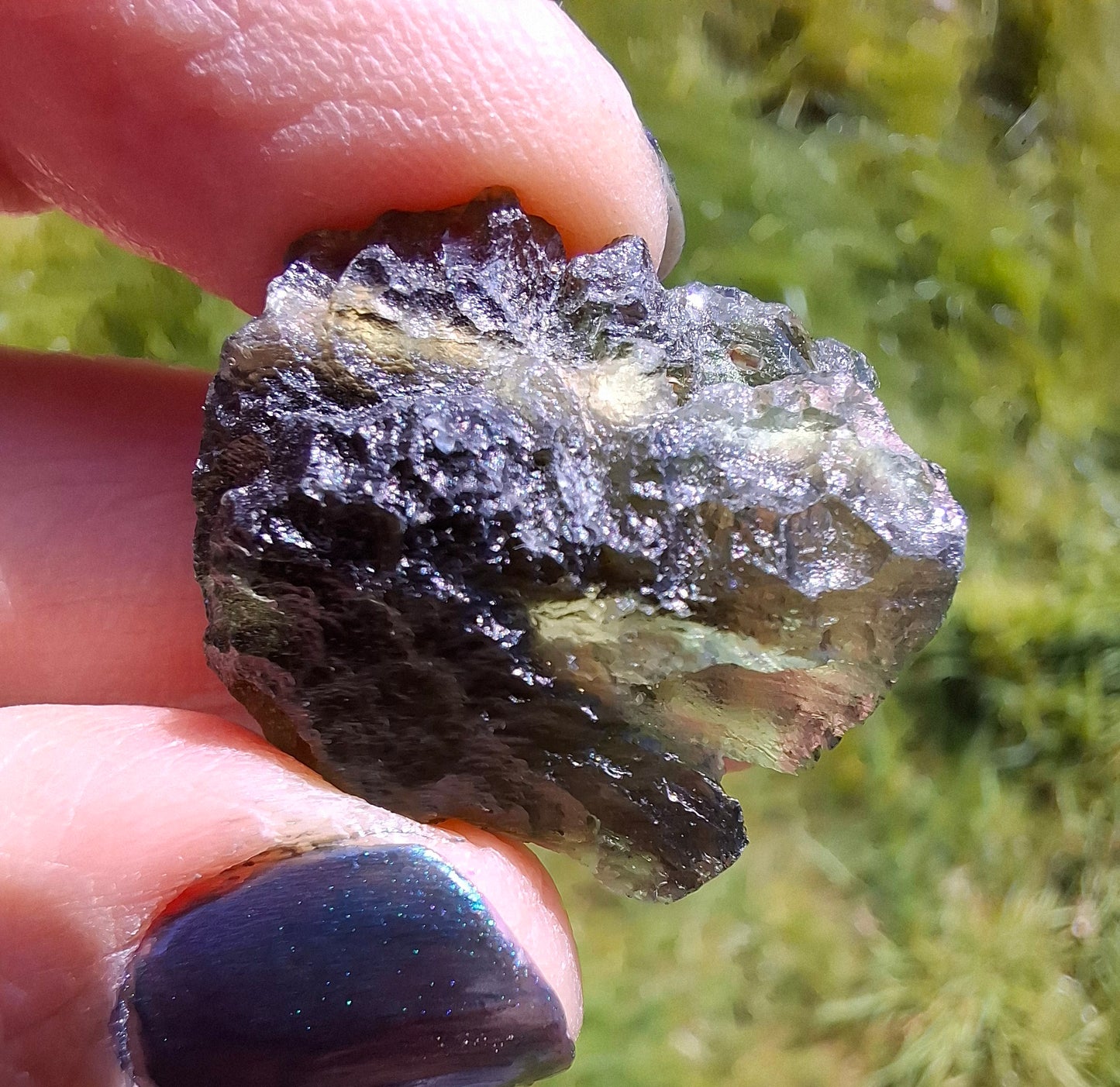 Moldavite Piece, NESMEN, 6.92g, Tektite (Ref: 1375)