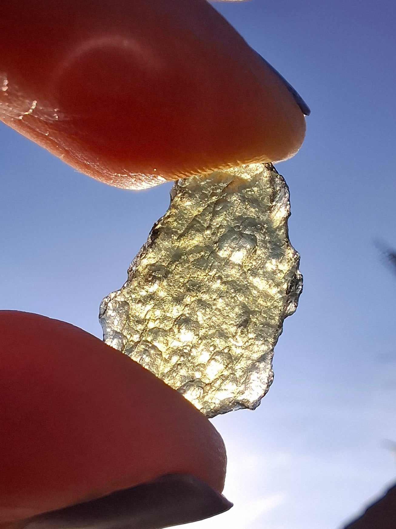 Moldavite Piece, 0.74g, Tektite (Ref: 1378)