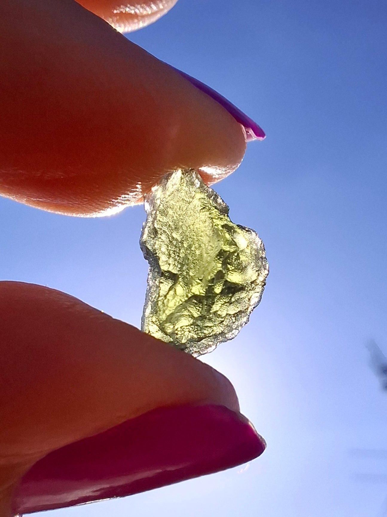 Moldavite Piece, 0.82g, Tektite (Ref: 1456)