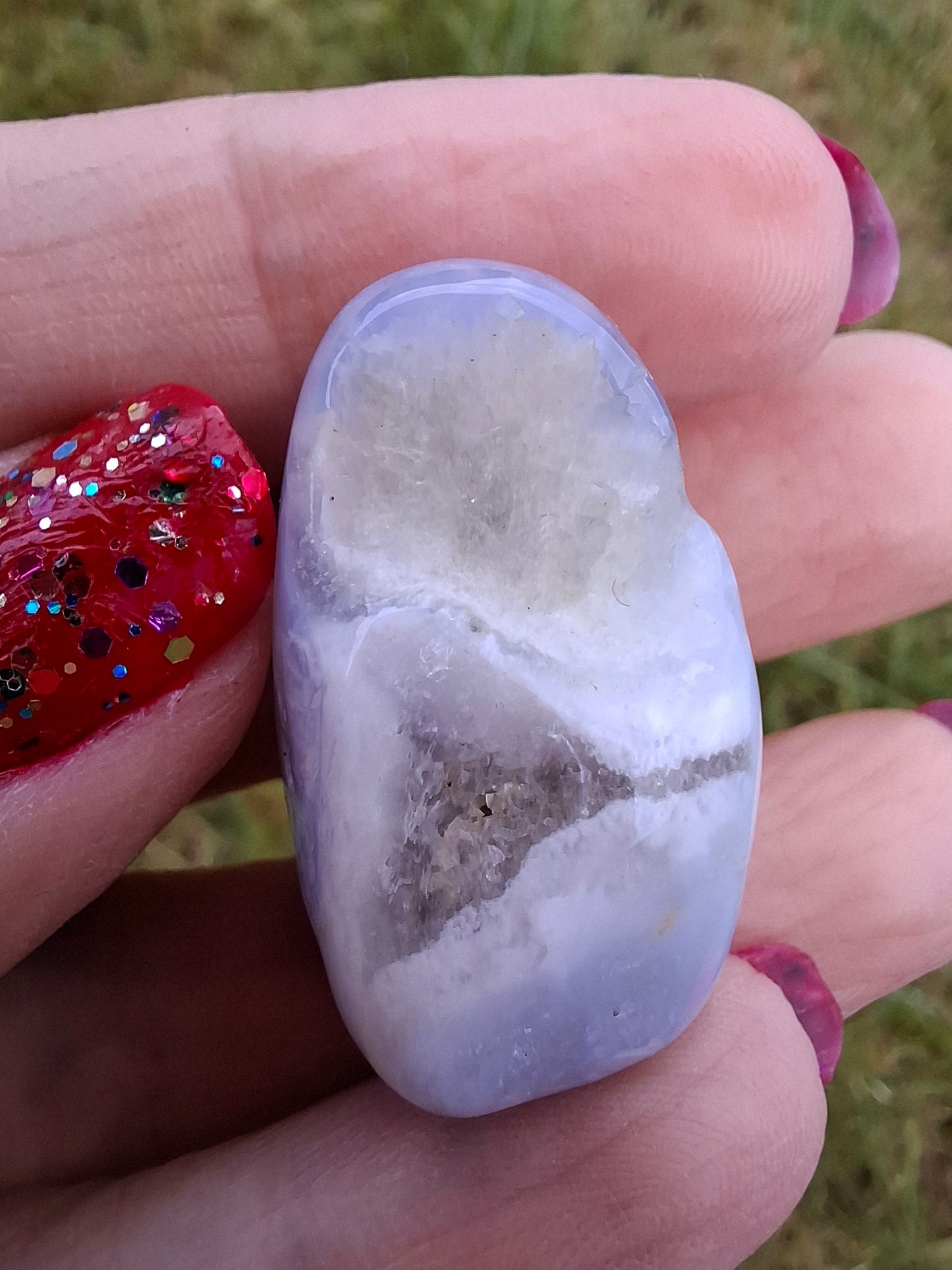Blue Lace Agate, Tumble Stone, Crystal (Ref: T143)