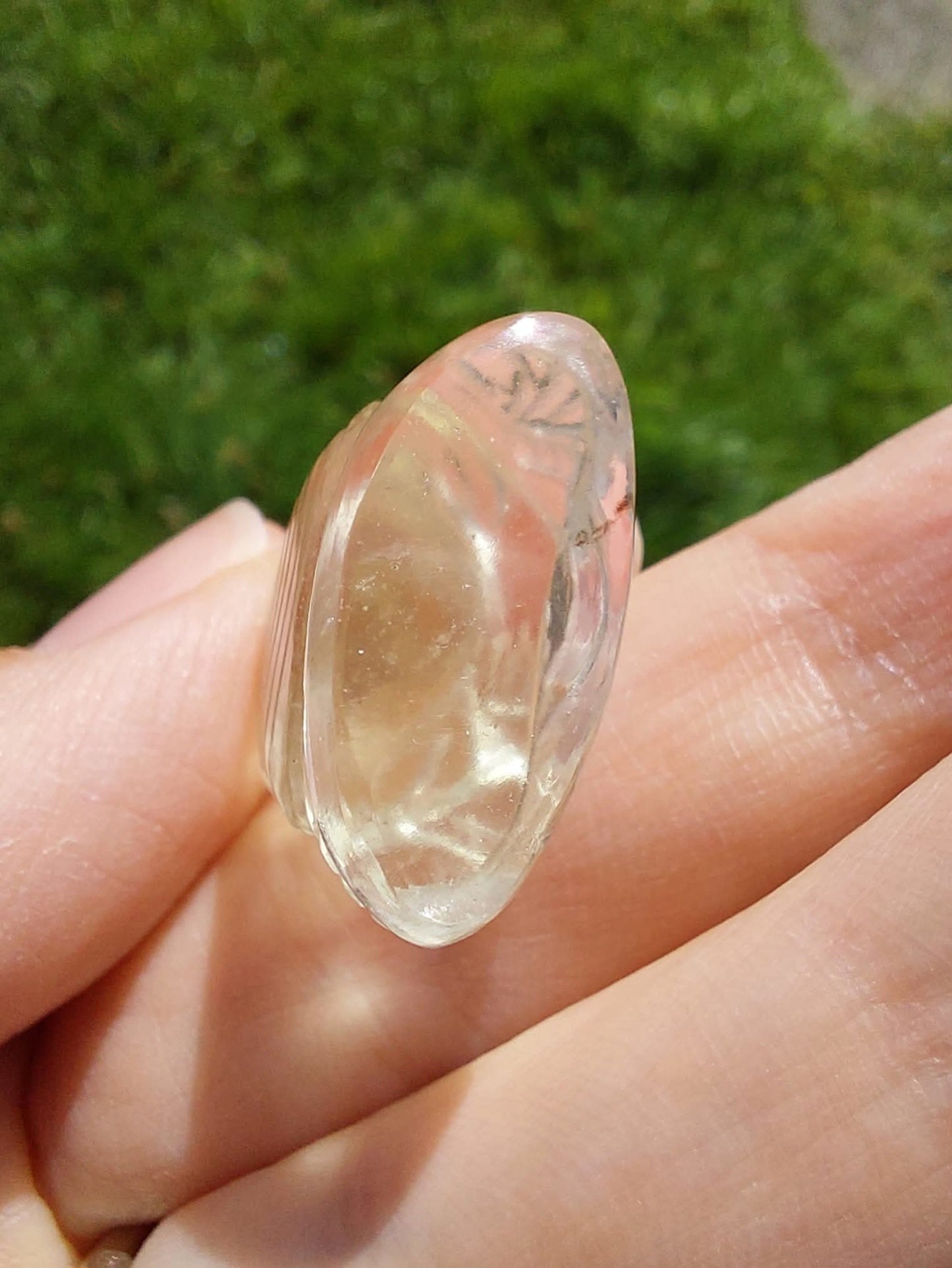 Libyan Desert Glass BUDDHA Carving, 7.56g, Tektite (Ref: LDG B0)