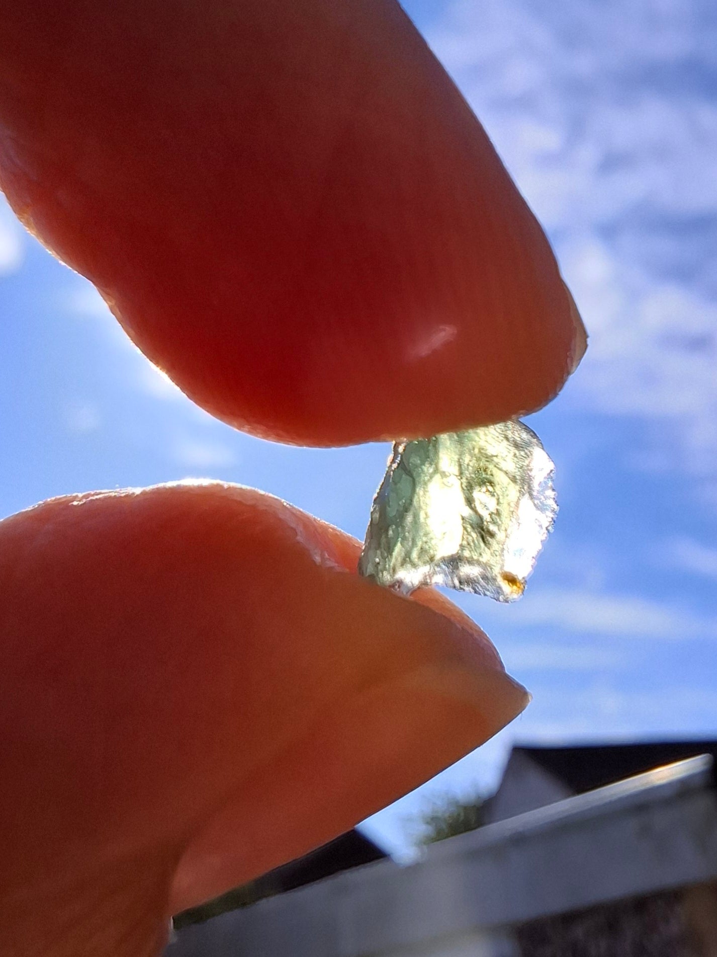 Moldavite chip Bundle, 1g, 4 pcs, Tektite (Ref: MB46)