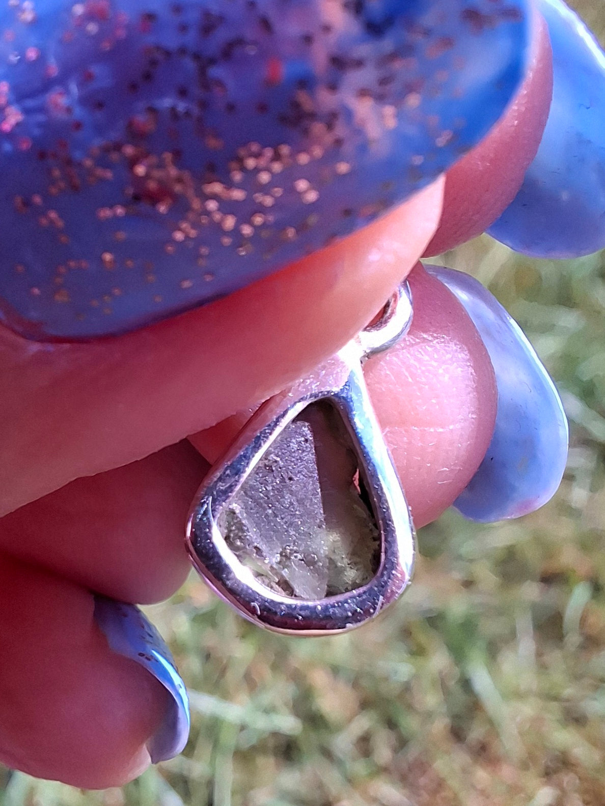 Moldavite Pendant, 925 Silver, Tektite (Ref: P68)