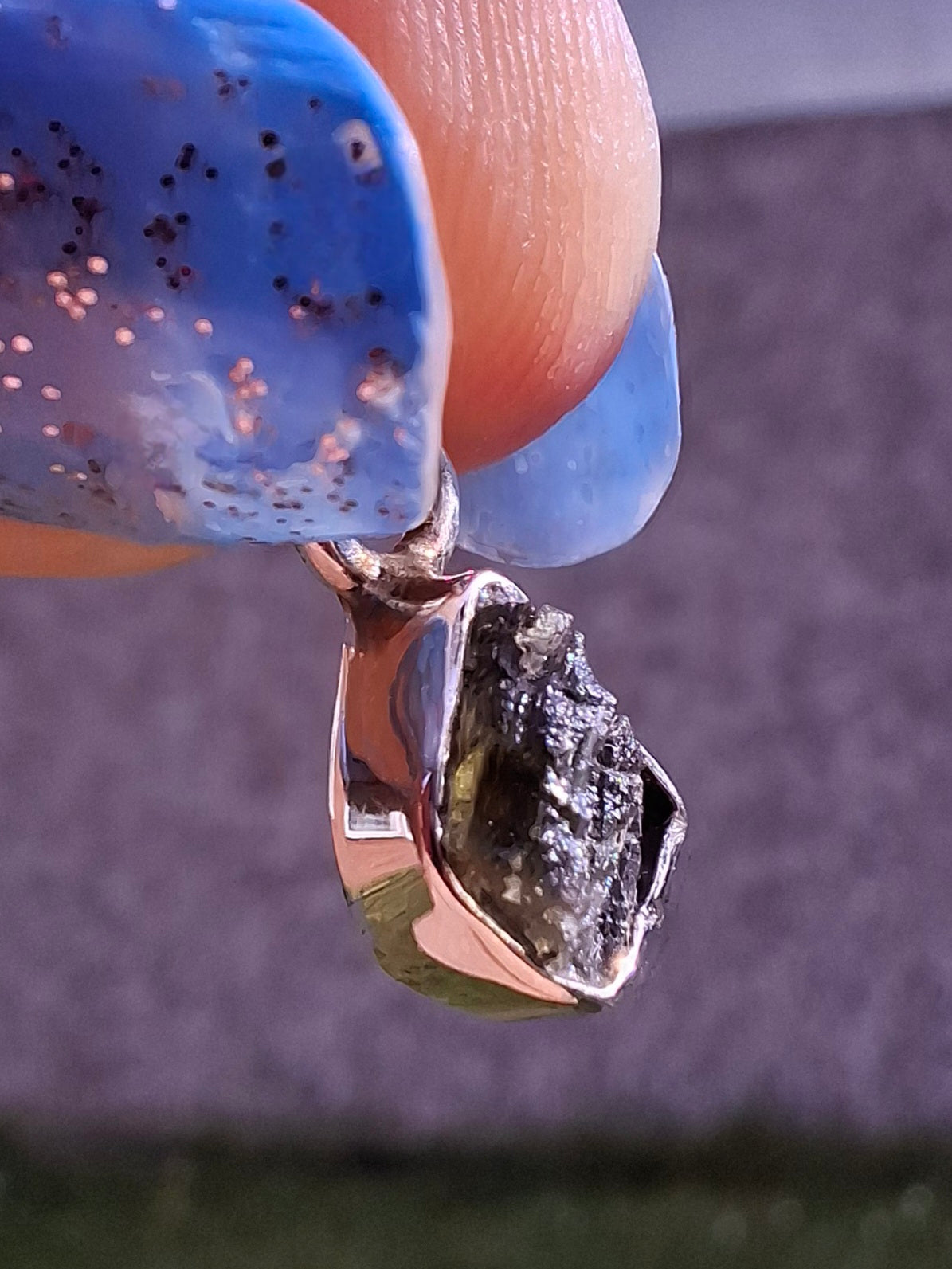 Moldavite Pendant, 925 Silver, Tektite (Ref: P29)