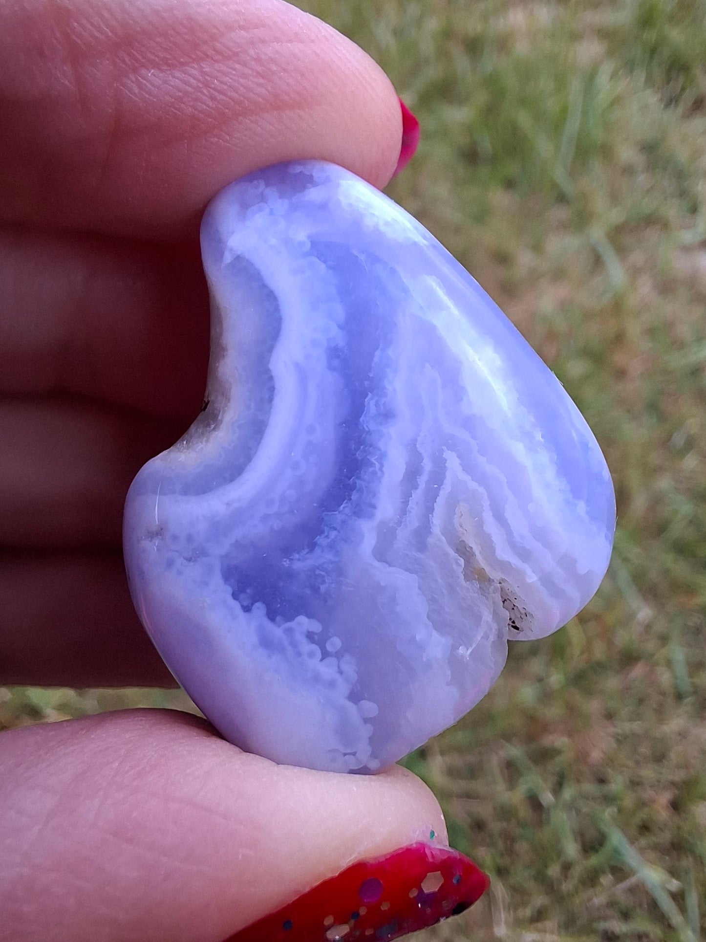 Blue Lace Agate, Tumble Stone, Crystal (Ref: T141)