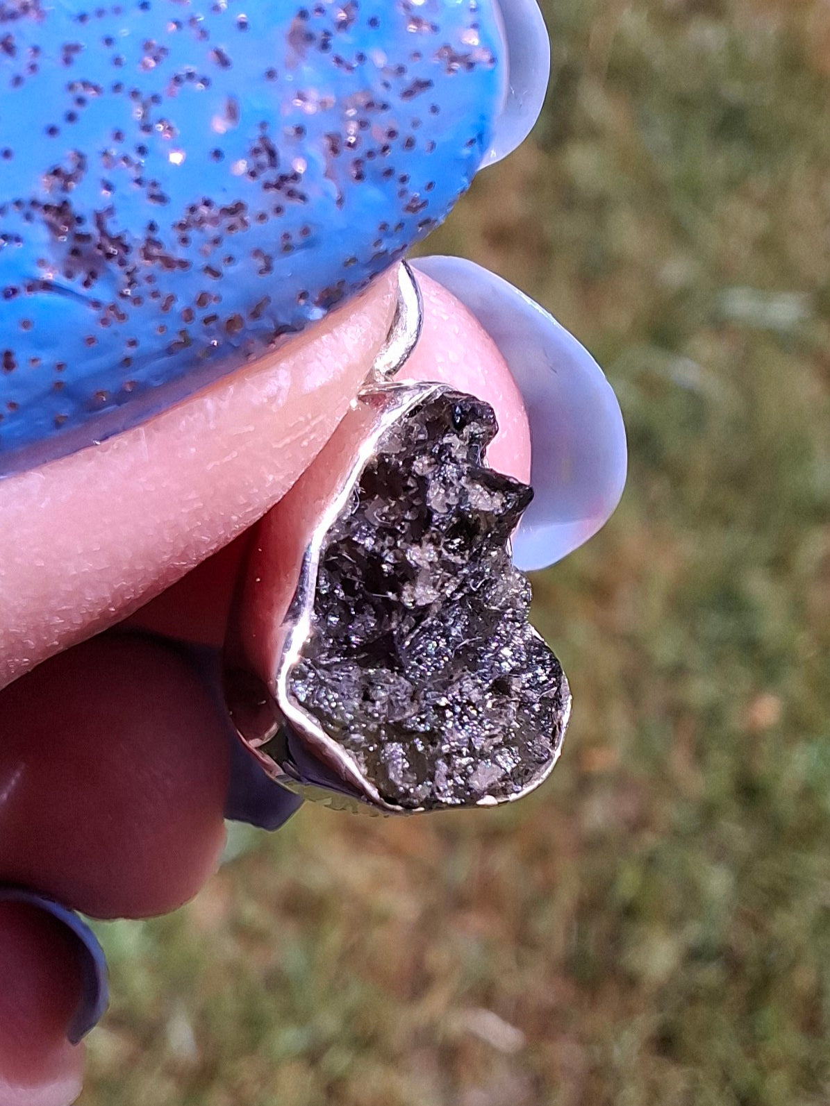 Moldavite Pendant, 925 Silver, Tektite (Ref: P64)