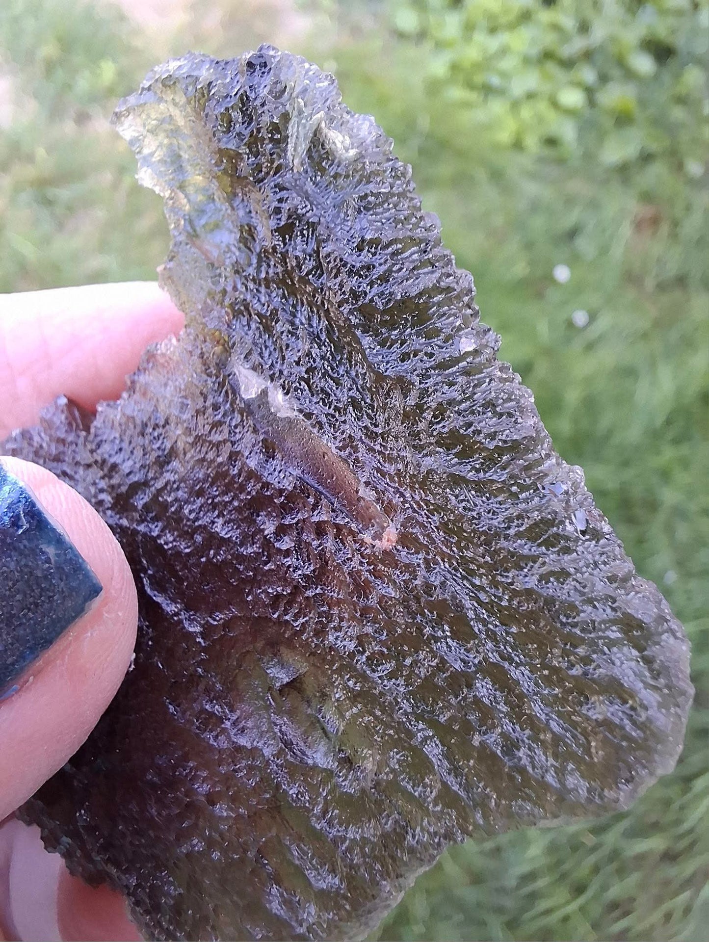 Moldavite Piece, ANGEL CHIME, CHLUM MAROUSKOVO POLE, 23.61g, Tektite (Ref: 1165)