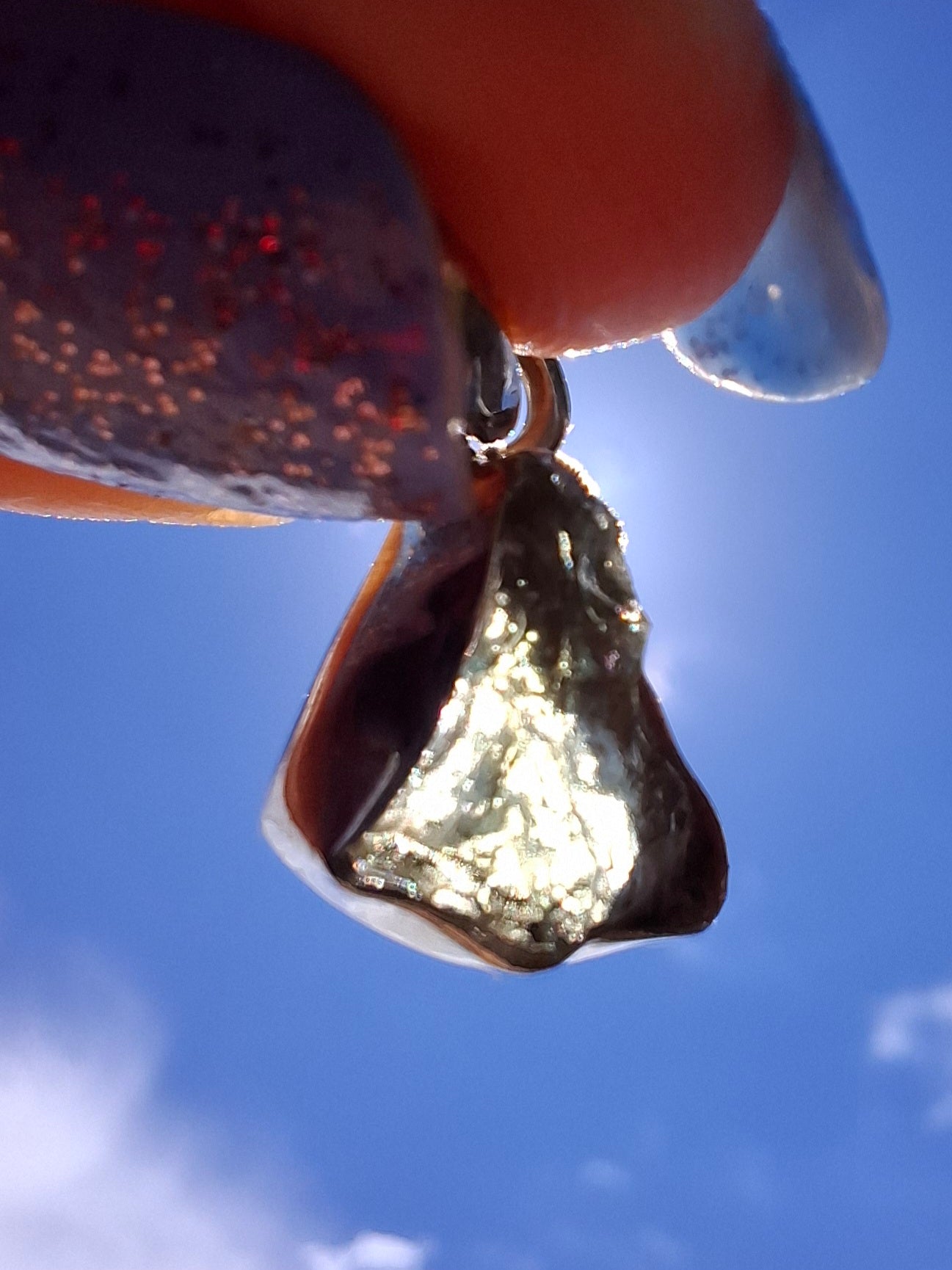 Moldavite Pendant, 925 Silver, Tektite (Ref: P74)