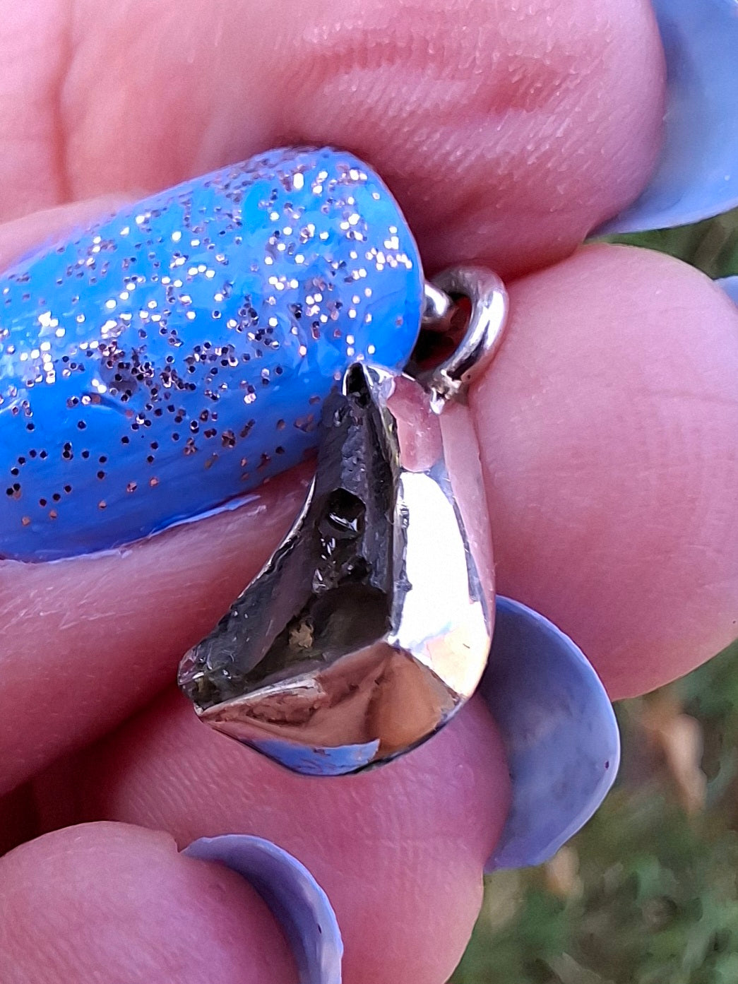 Moldavite Pendant, 925 Silver, Tektite (Ref: P30)
