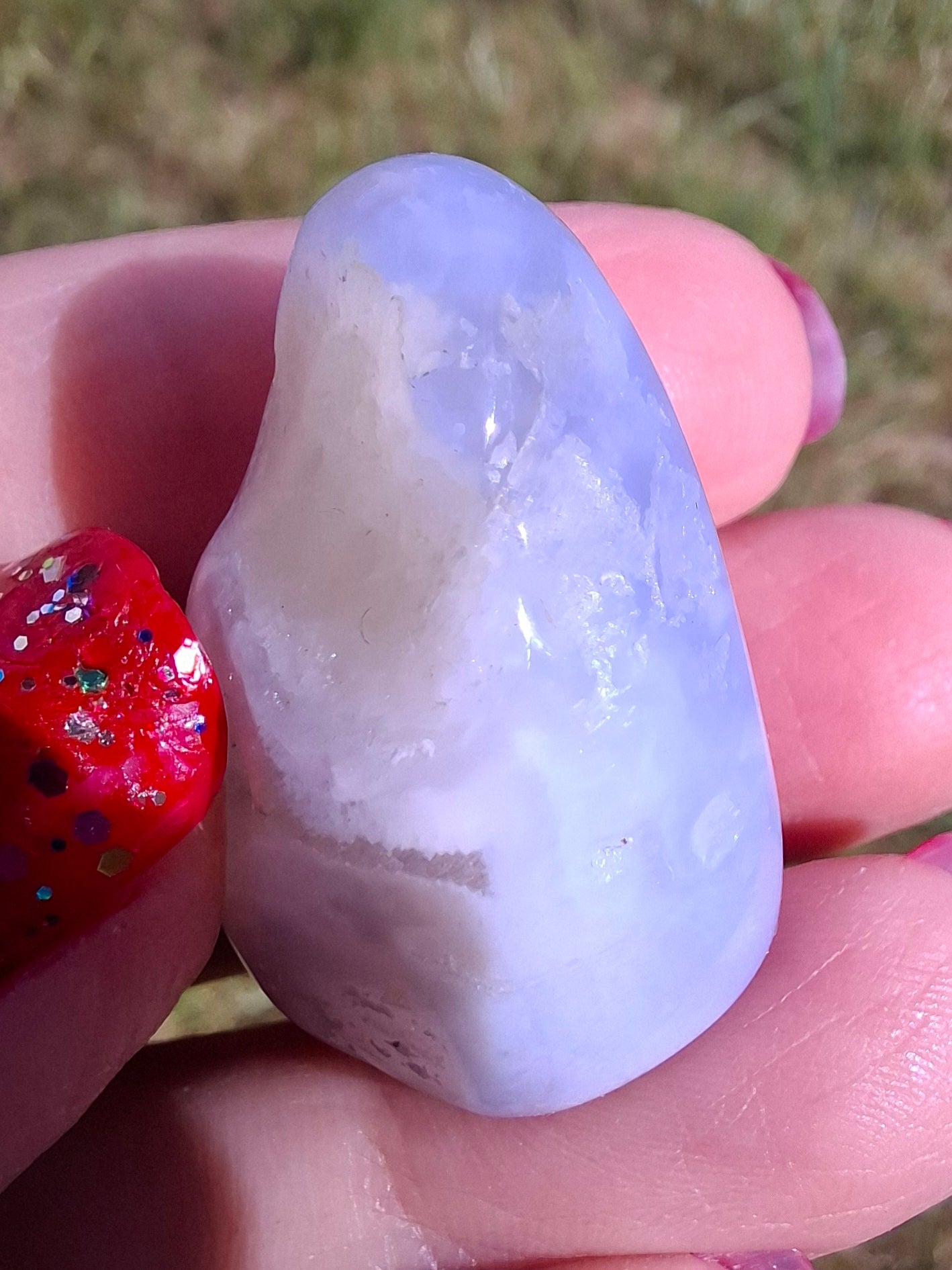 Blue Lace Agate, Tumble Stone, Crystal (Ref: T143)