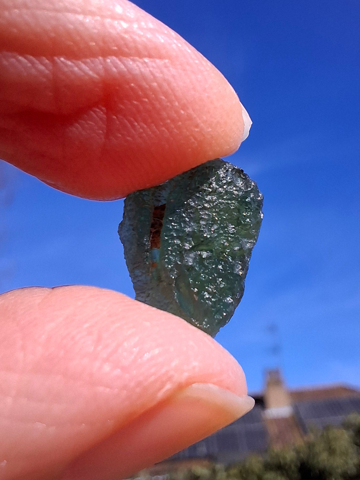 Moldavite Piece, 0.96g, Tektite (Ref: 1330)