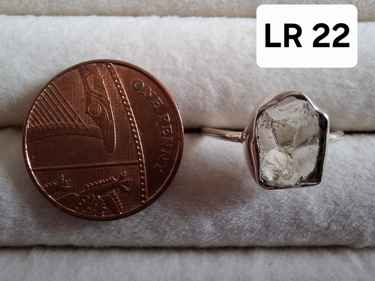 Libyan Desert Glass Ring, size large O, 925 Silver, Tektite (Ref: LR22)