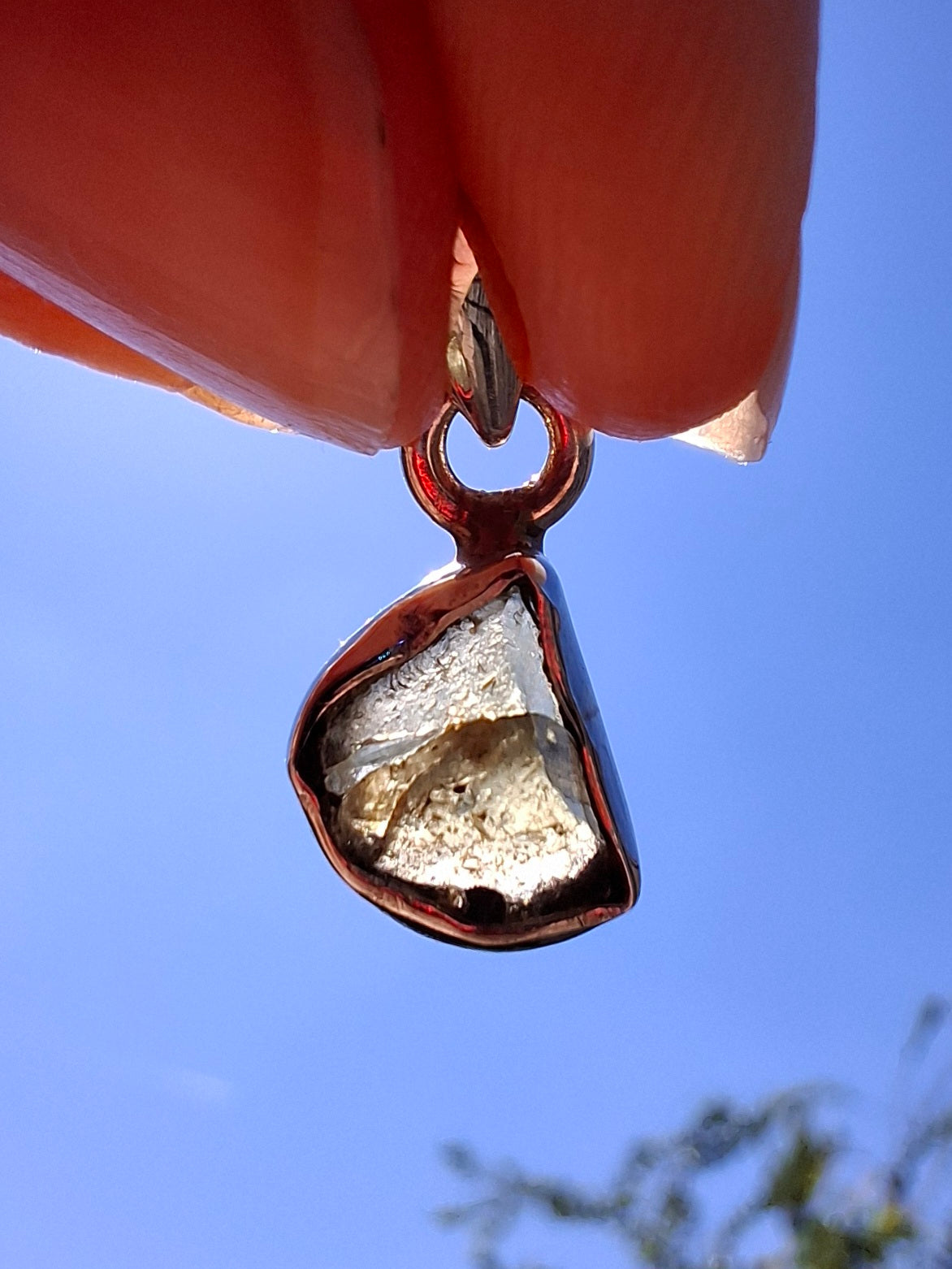 Moldavite Pendant, 925 Silver, Tektite (Ref: P38)