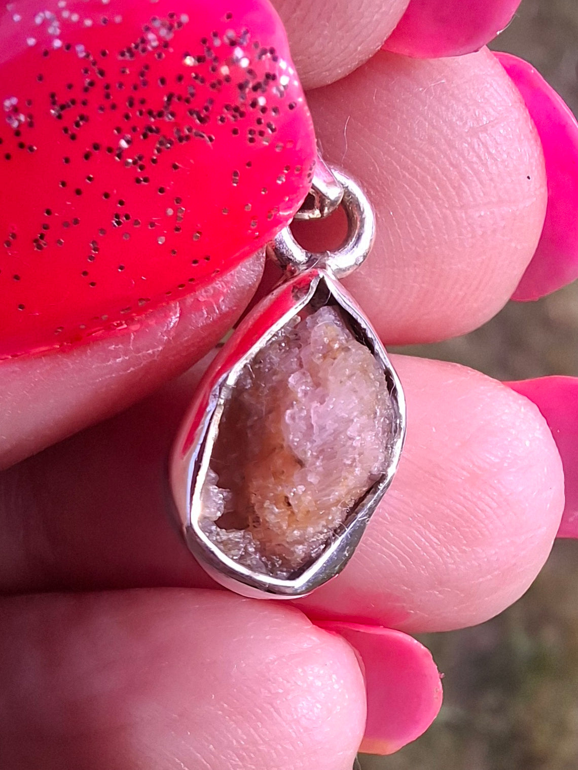Pink Tourmaline Pendant, 925 Silver, Crystal (Ref: PT84)