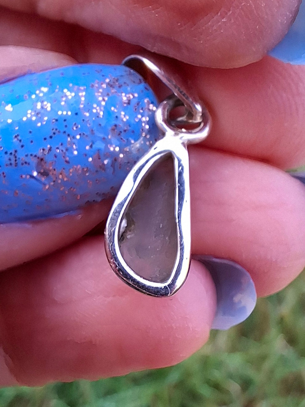 Moldavite Pendant, 925 Silver, Tektite (Ref: P46)
