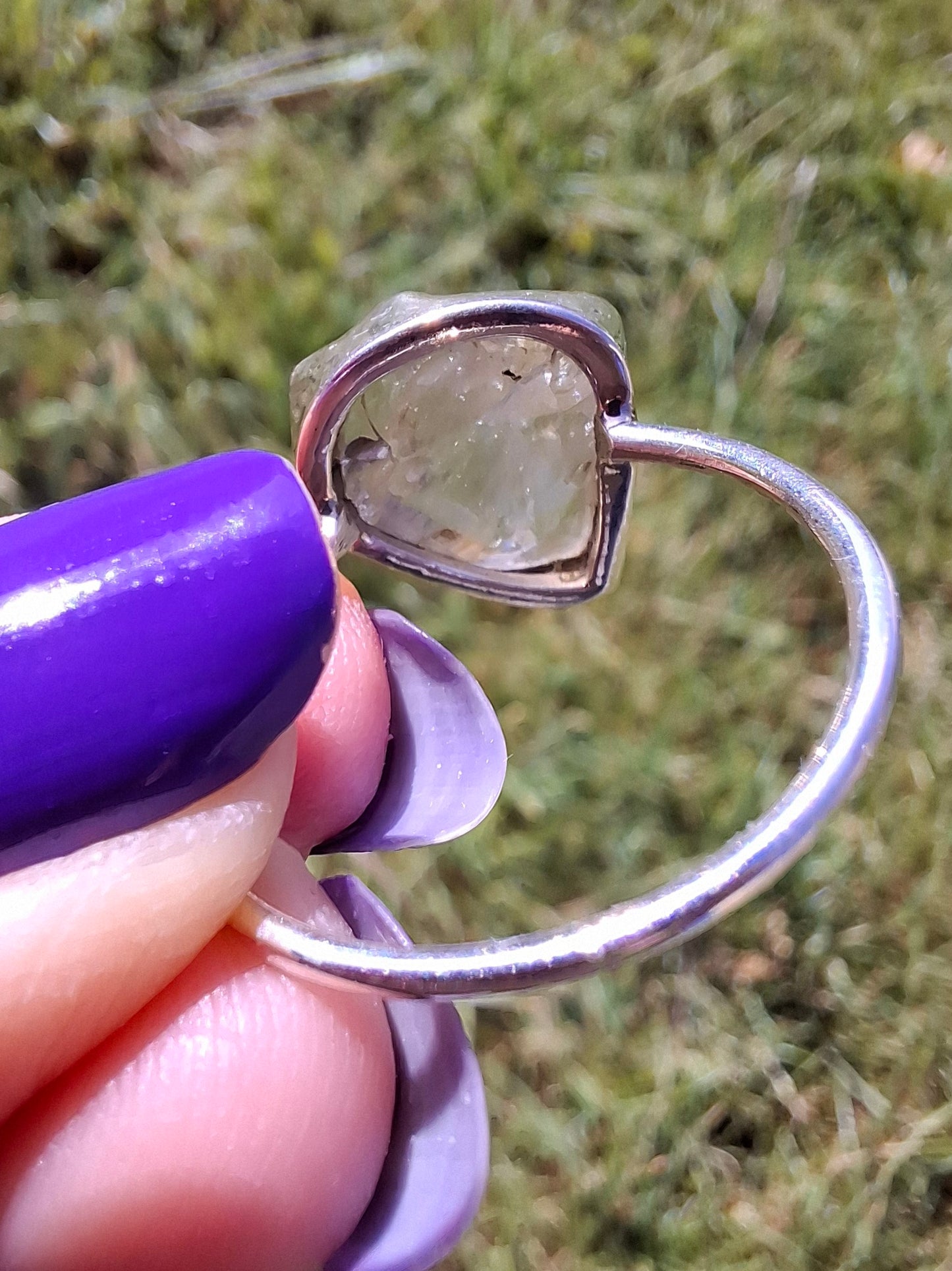 Libyan Desert Glass Ring, size U, 925 Silver, Tektite (Ref: LR52)