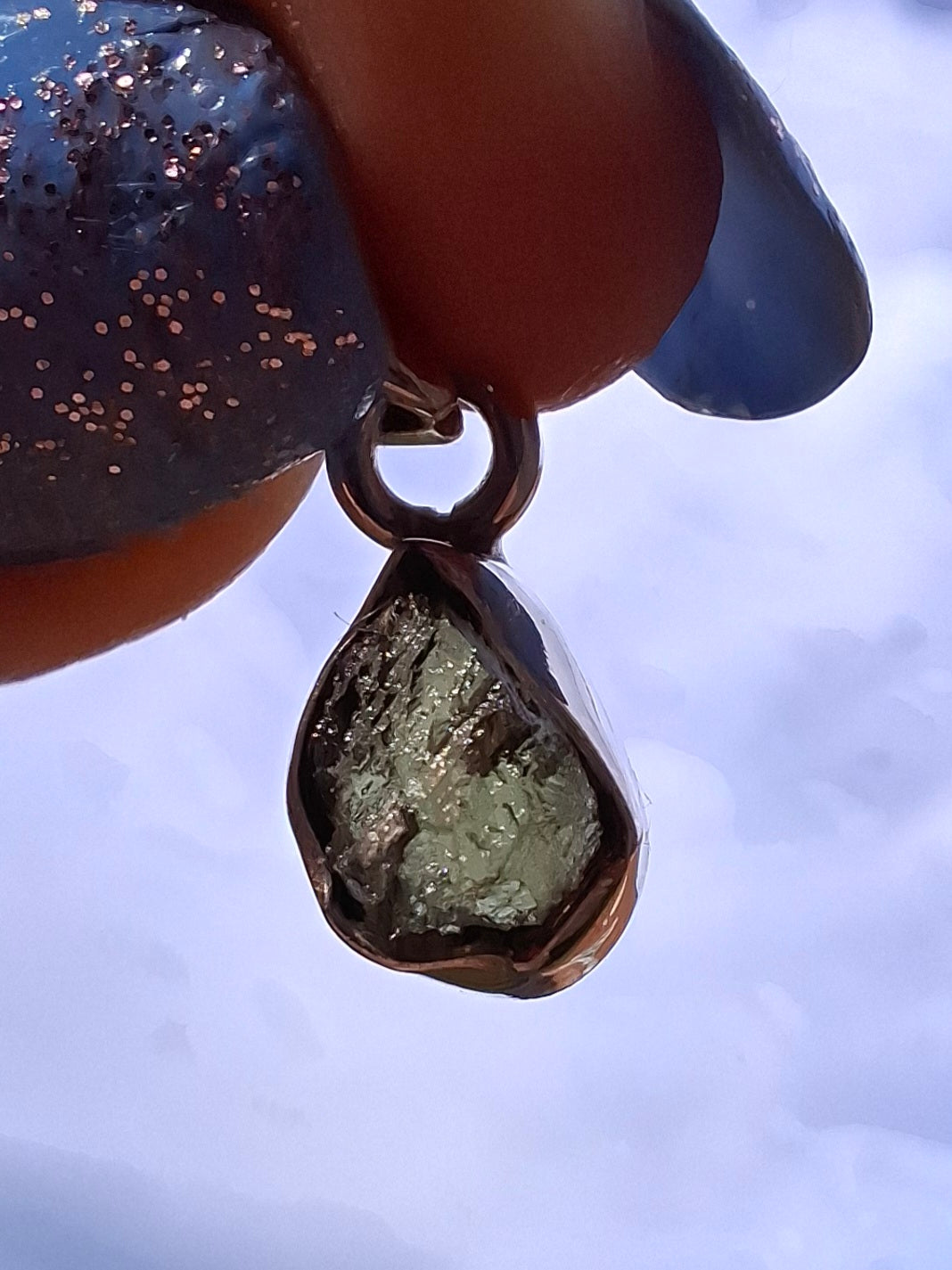 Moldavite Pendant, 925 Silver, Tektite (Ref: P59)