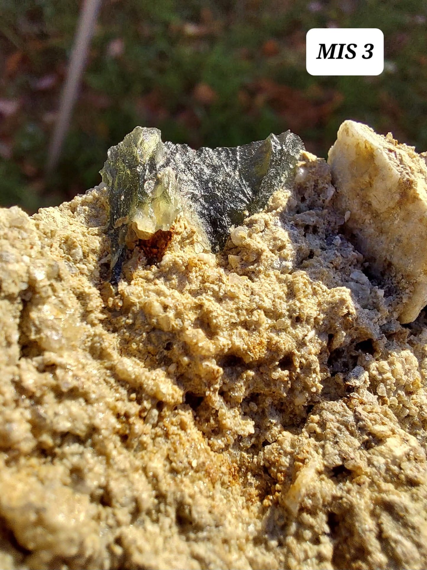Moldavite In-Situ (in matrix), Besednice, Est- 3g, Tektite (Ref: MIS3)