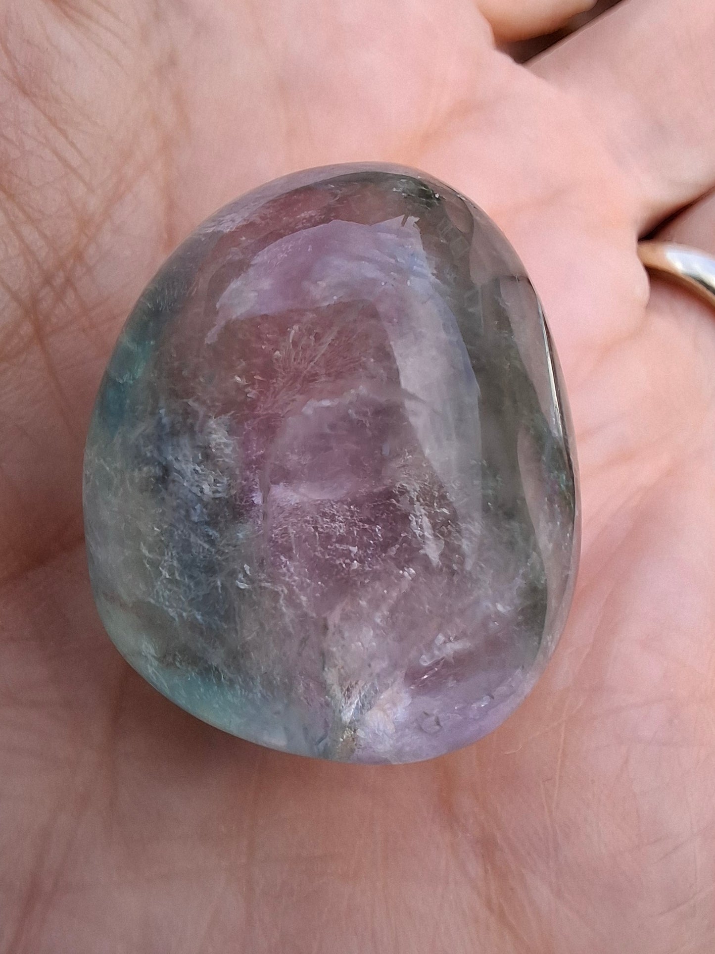 Fluorite, Tumble Stone, Crystal 🌈 (Ref: T49)