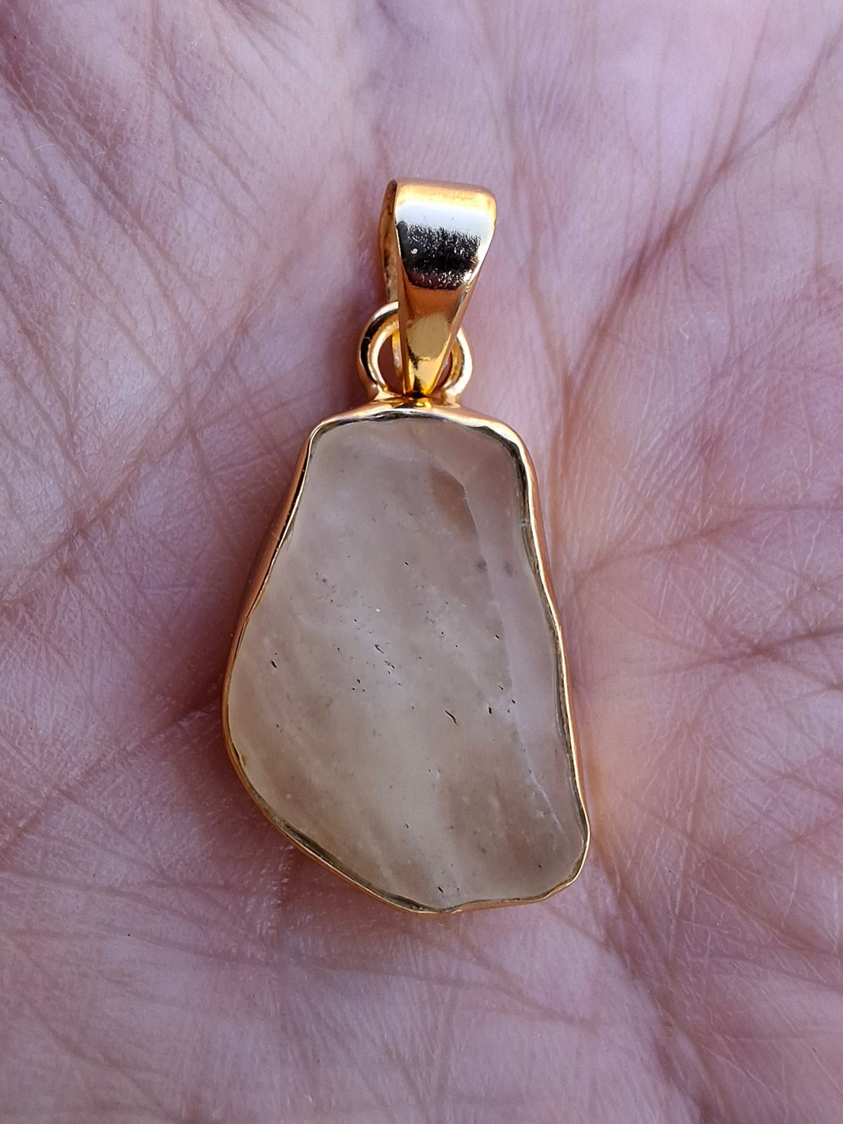 Libyan Desert Glass Pendant, 14K GOLD Plated, Tektite (Ref: LP117)