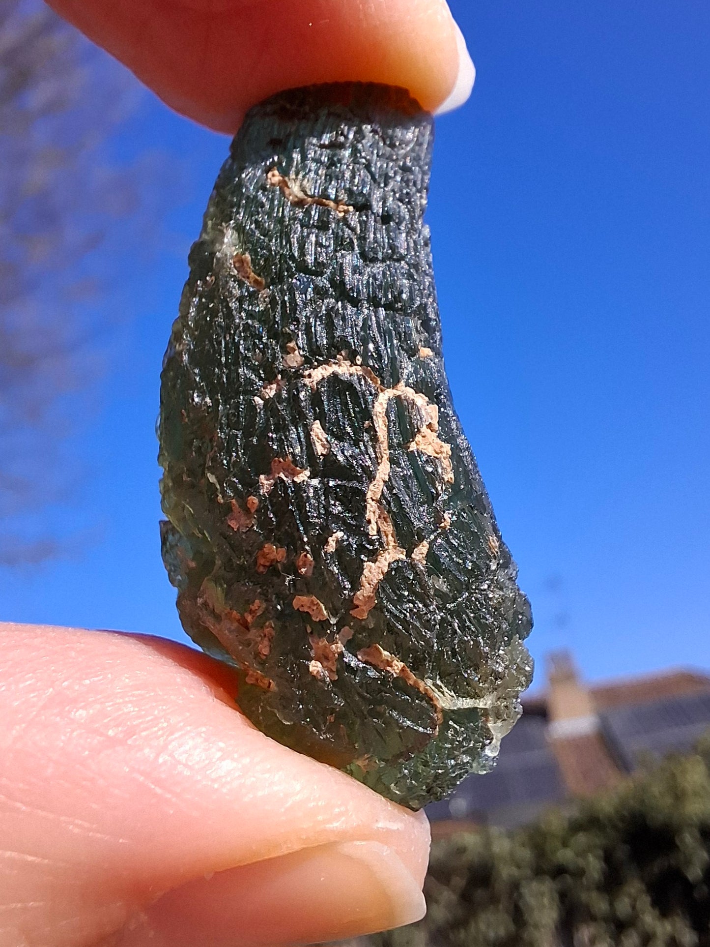 Moldavite Piece, NESMEN, 8.04g, Tektite (Ref: 1377)
