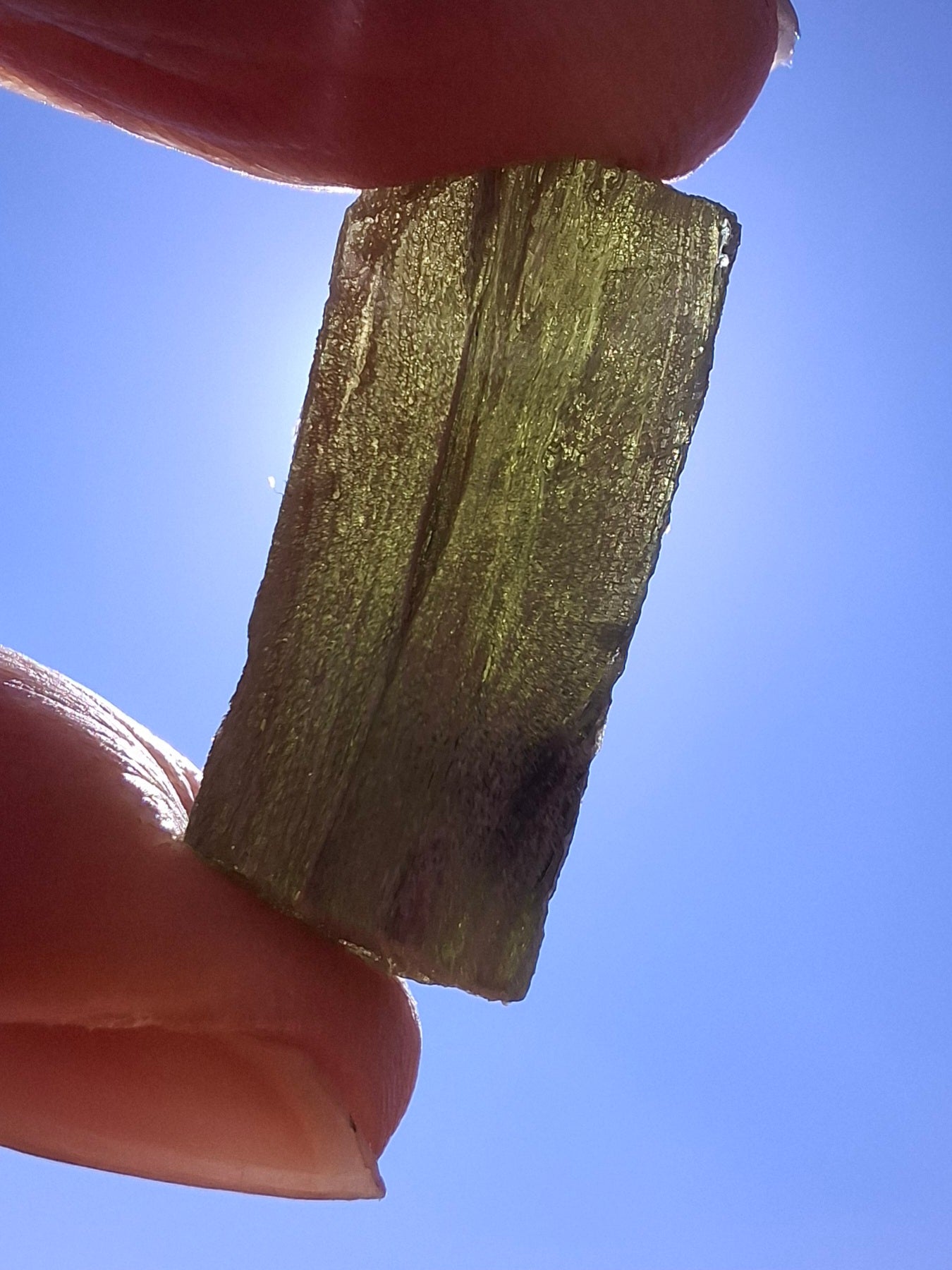 Moldavite Piece, SNOWFLAKE, FROSTED, BARTOCHOV, 4.36g, Tektite (Ref: 1371)