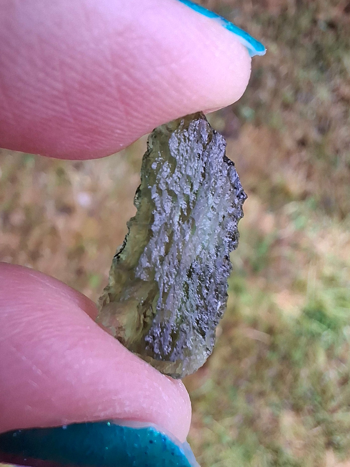 Moldavite Piece, 0.84g, Tektite (Ref: 1418)