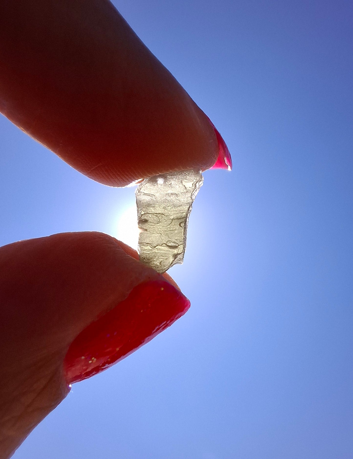 Moldavite Piece, SNOWFLAKE, FROSTED, BRUSNA, 0.32g, Tektite (Ref: 1505)