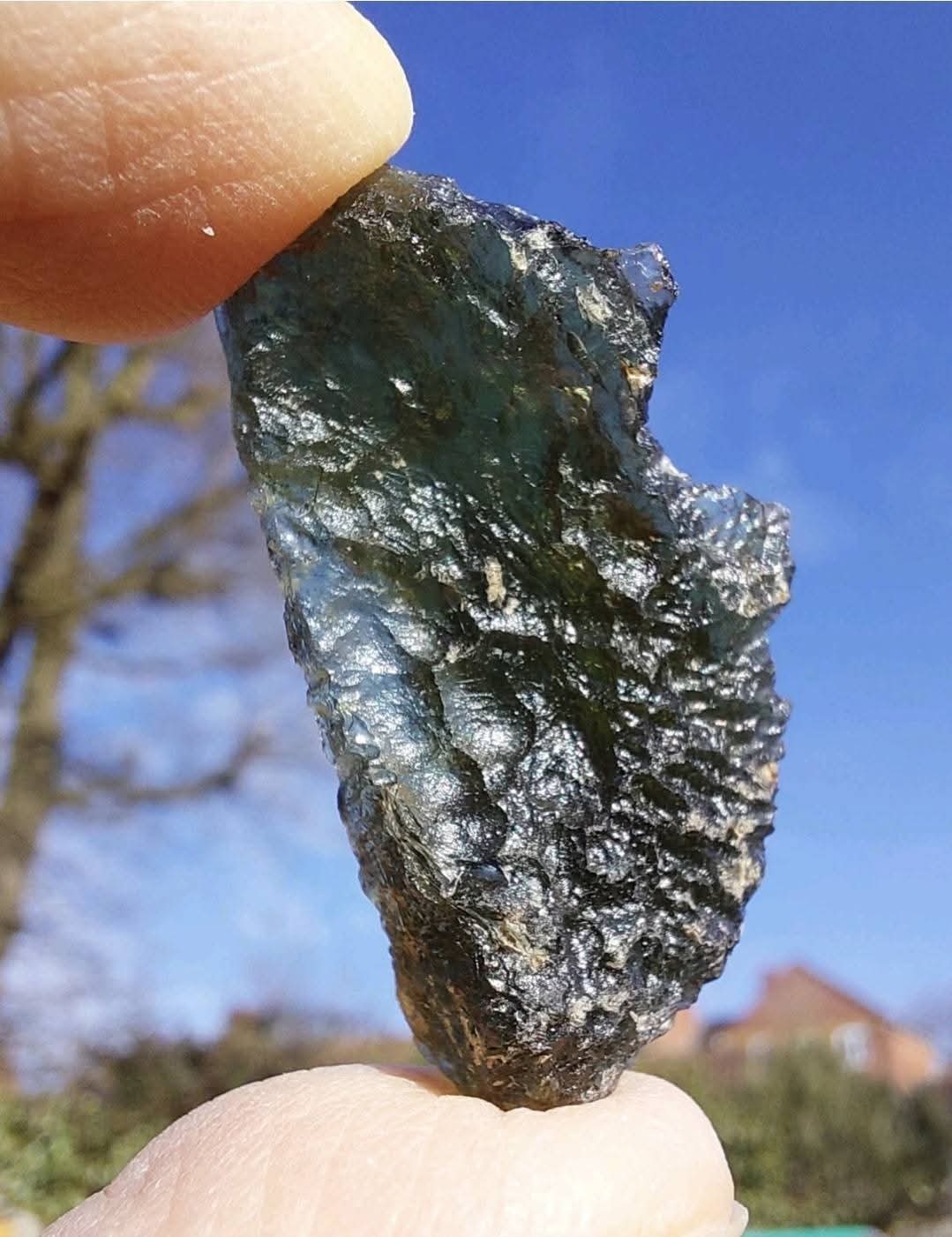 Moldavite Piece, CHLUM, 7.54g, Tektite (Ref: 1048)