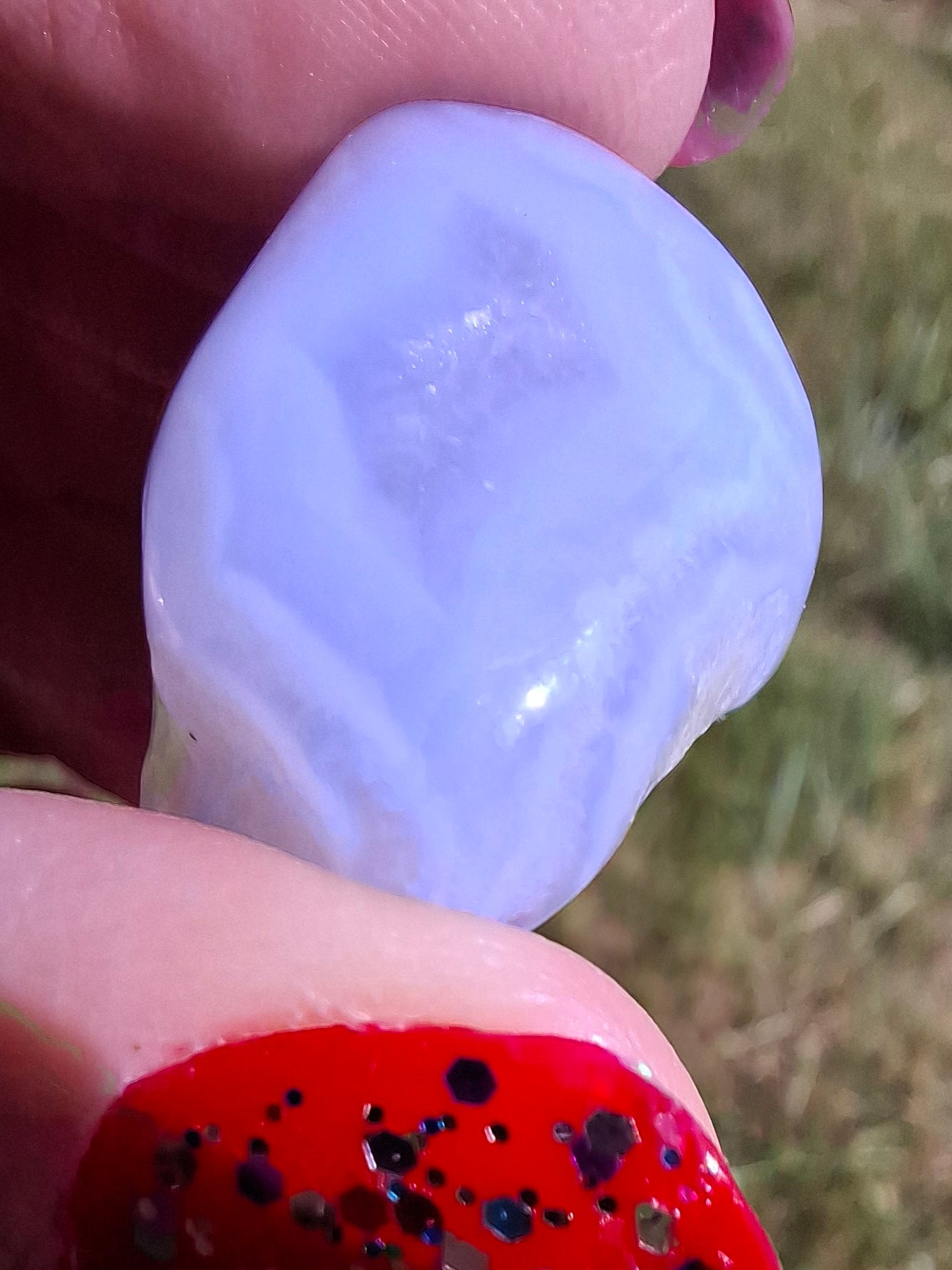 Blue Lace Agate, Tumble Stone, Crystal (Ref: T140)