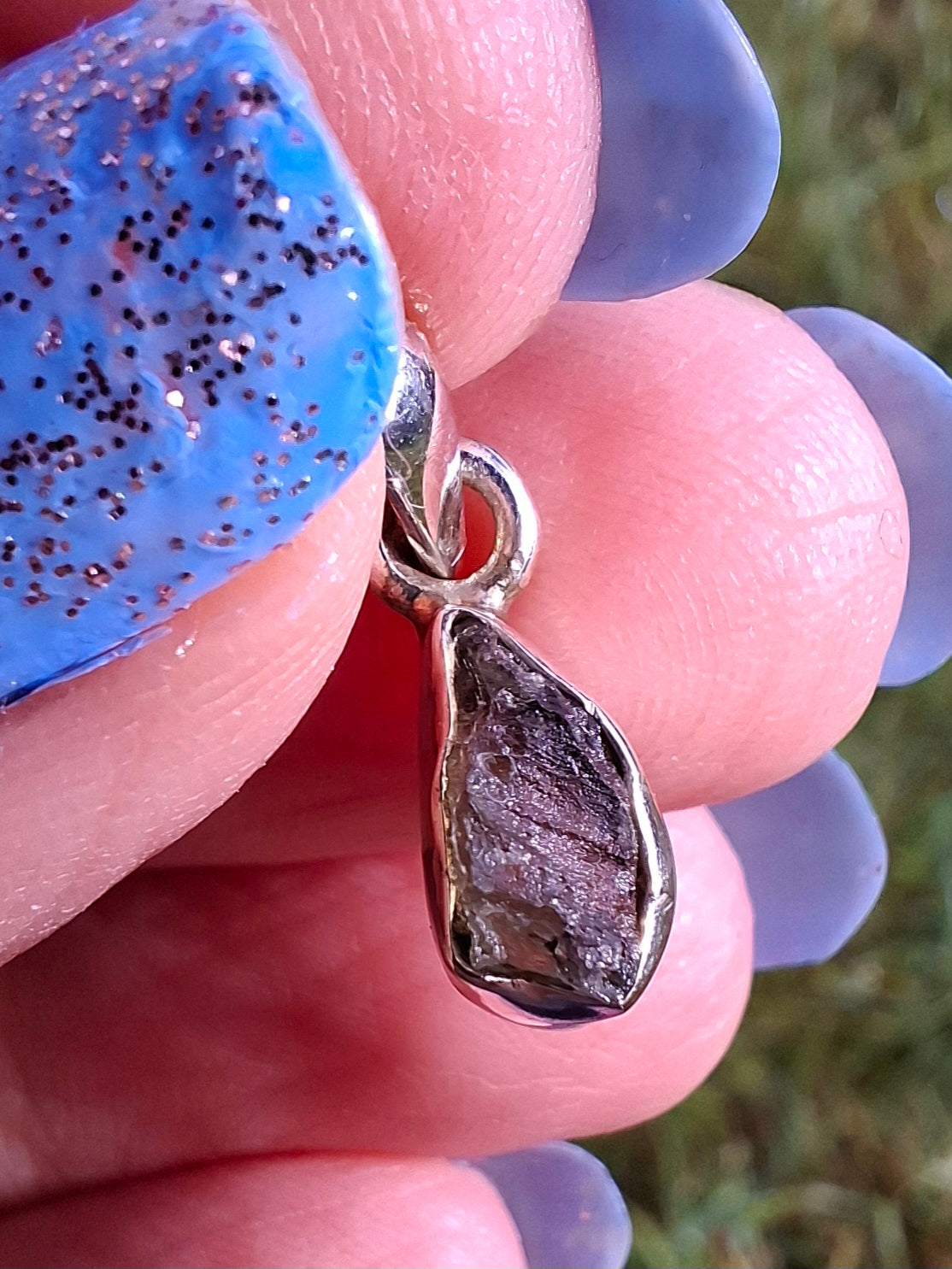 Moldavite Pendant, 925 Silver, Tektite (Ref: P32)