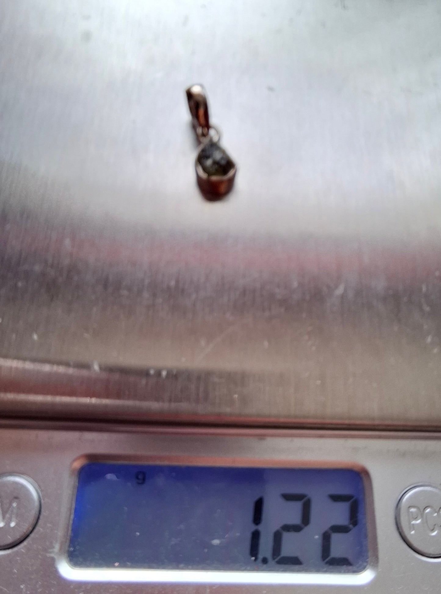 Moldavite Pendant, 925 Silver, Tektite (Ref: P62)