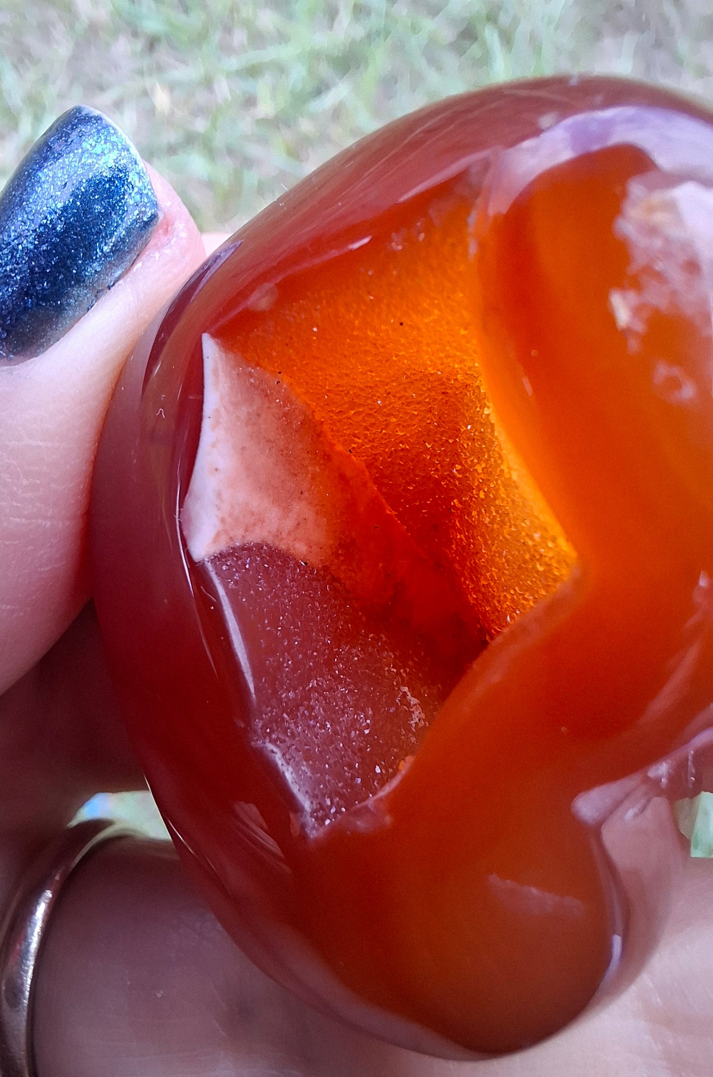 Druzy Carnelian Heart, Crystal (Ref: DCH1)