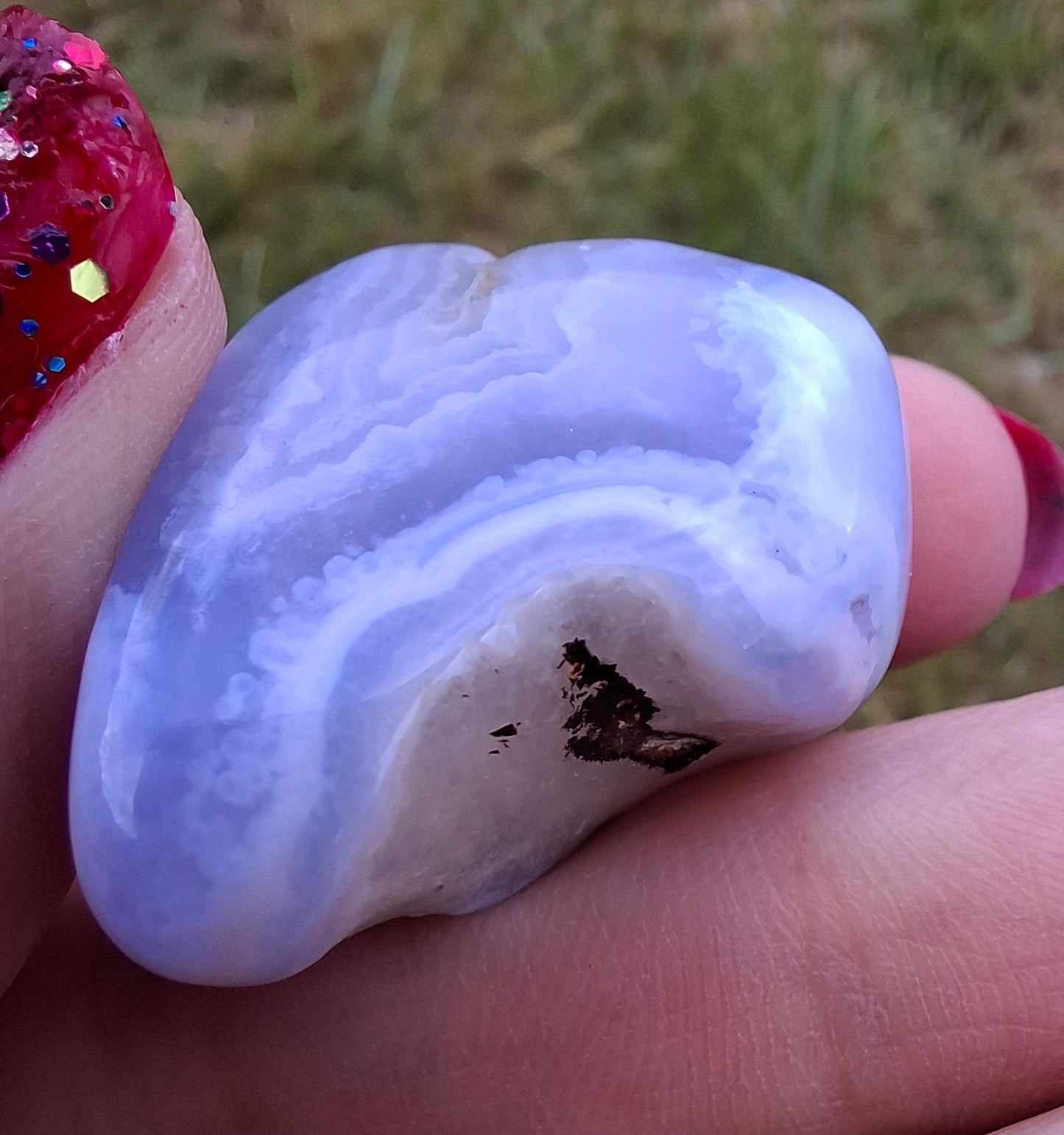 Blue Lace Agate, Tumble Stone, Crystal (Ref: T141)