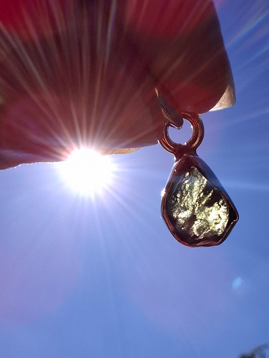 Moldavite Pendant, 925 Silver, Tektite (Ref: P62)