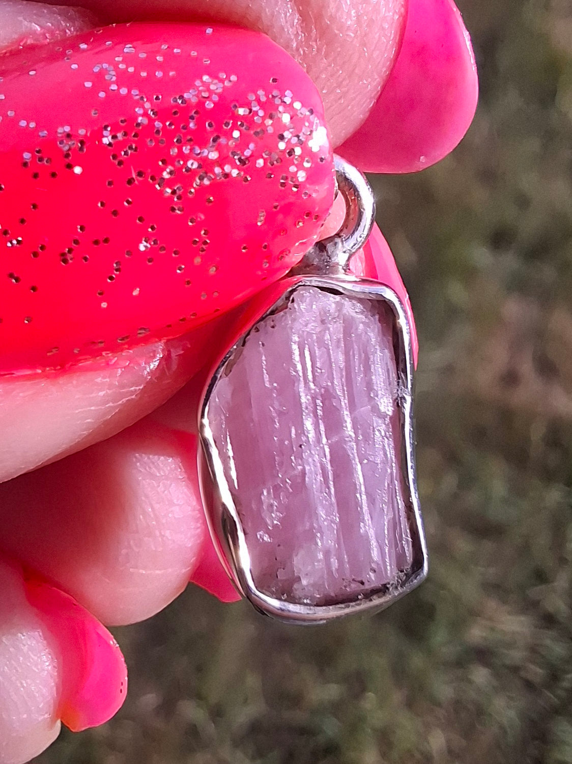 Pink Tourmaline Pendant, 925 Silver, Crystal (Ref: PT69)