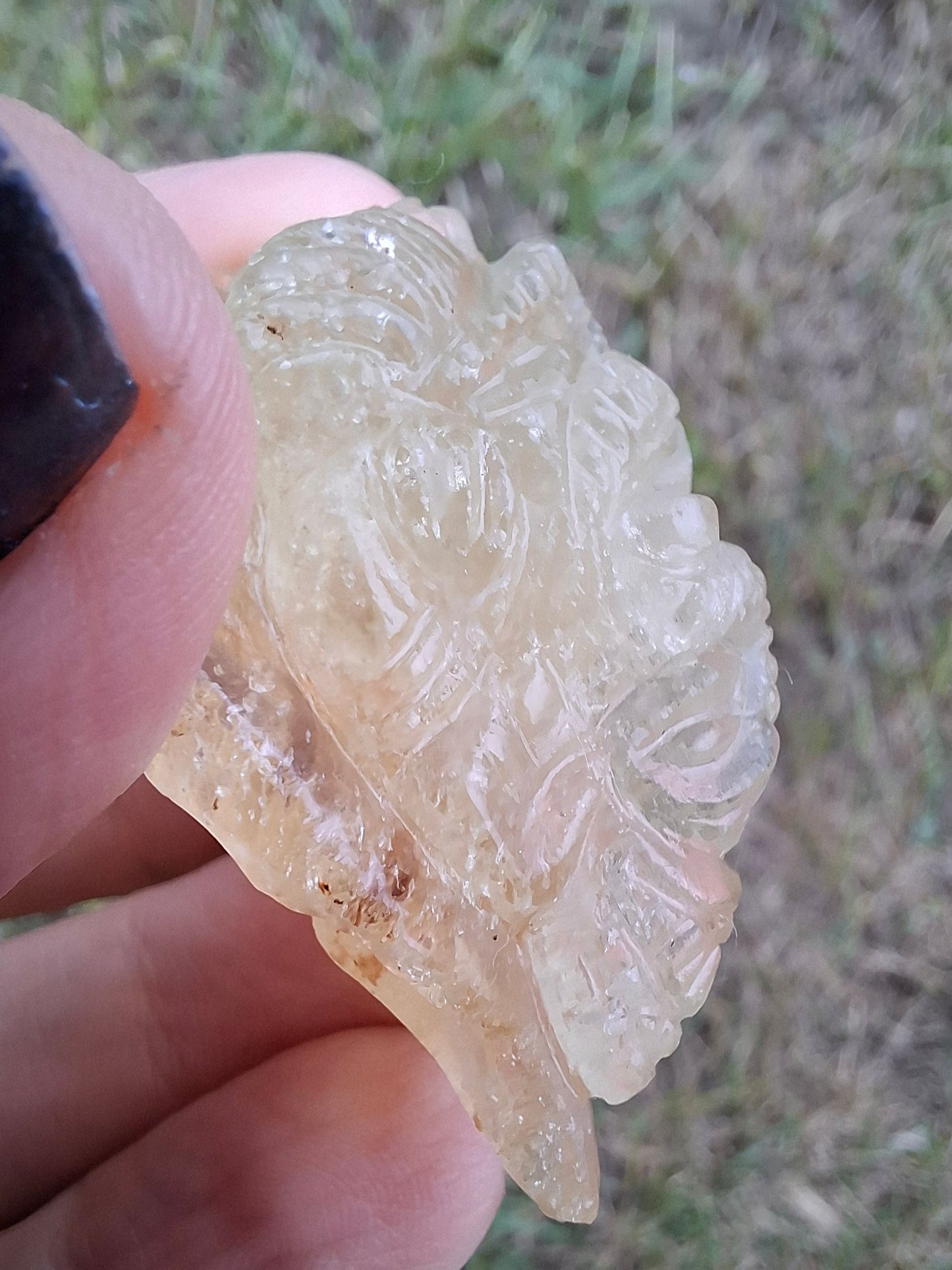 Libyan Desert Glass GANESHA carving, 18.39g, Tektite (Ref: Ganesha3)