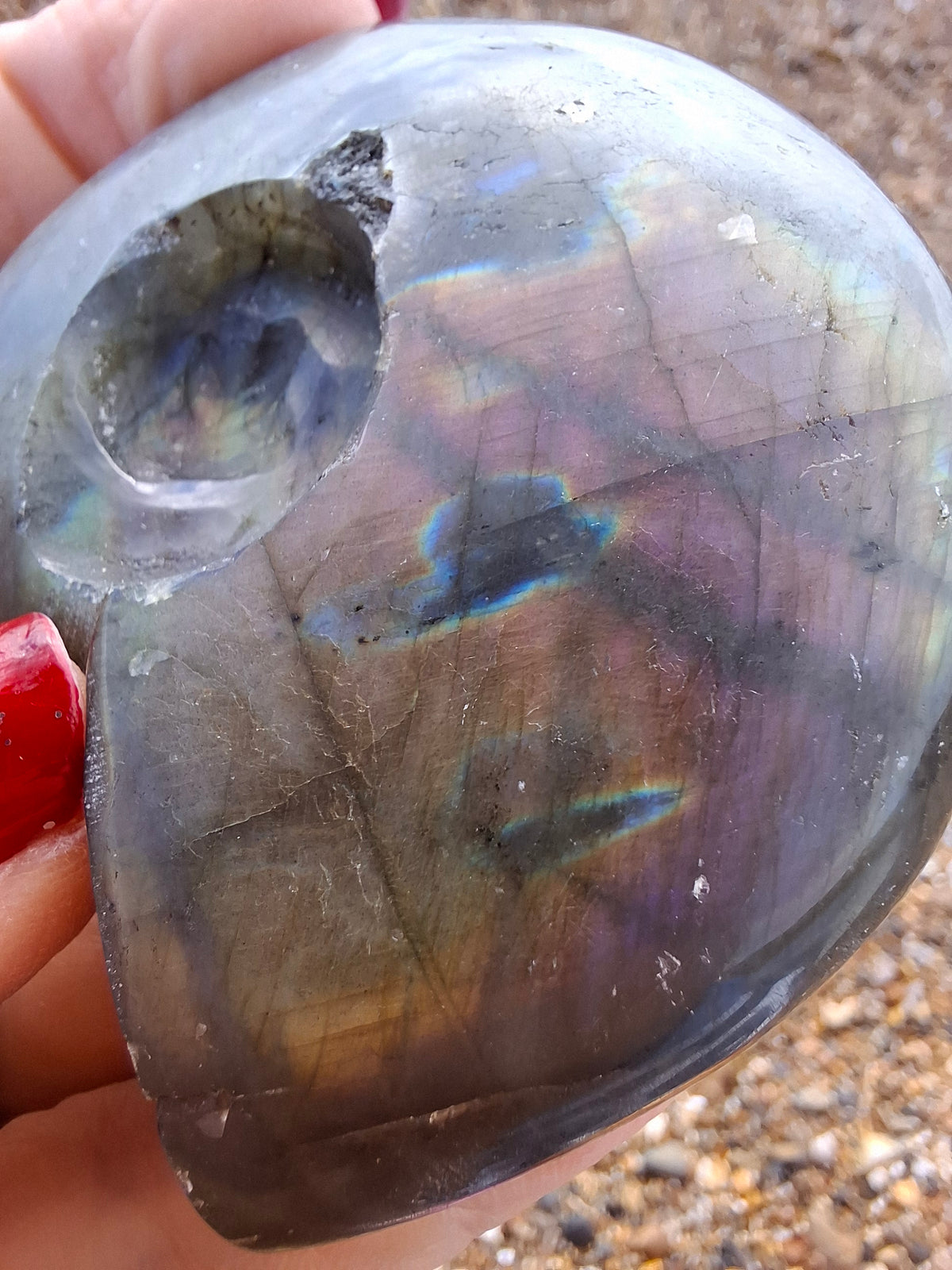 Labradorite Ammonite Carving, 146.90g, Crystal (Ref: laba5)