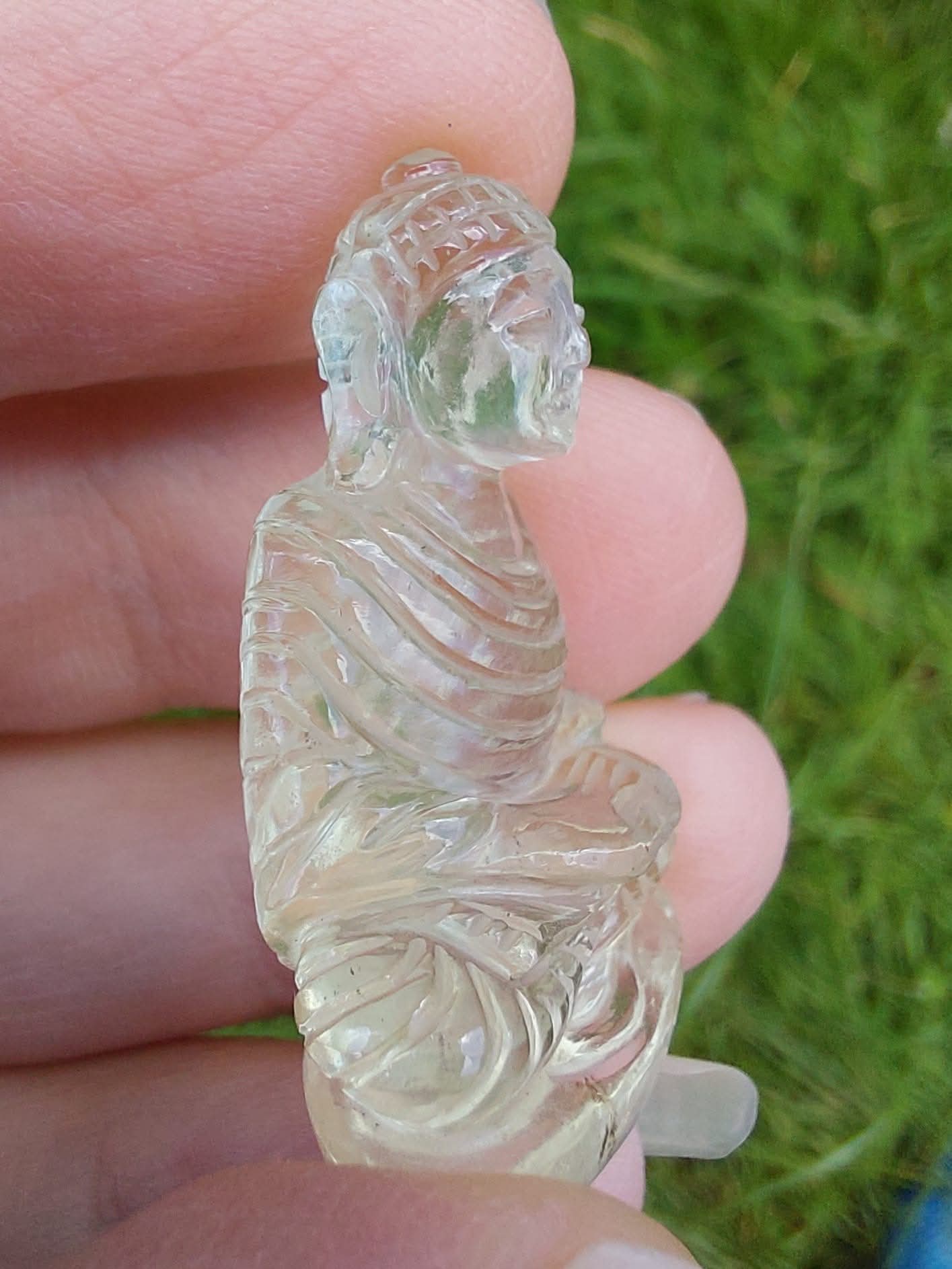 Libyan Desert Glass BUDDHA Carving, 7.56g, Tektite (Ref: LDG B0)