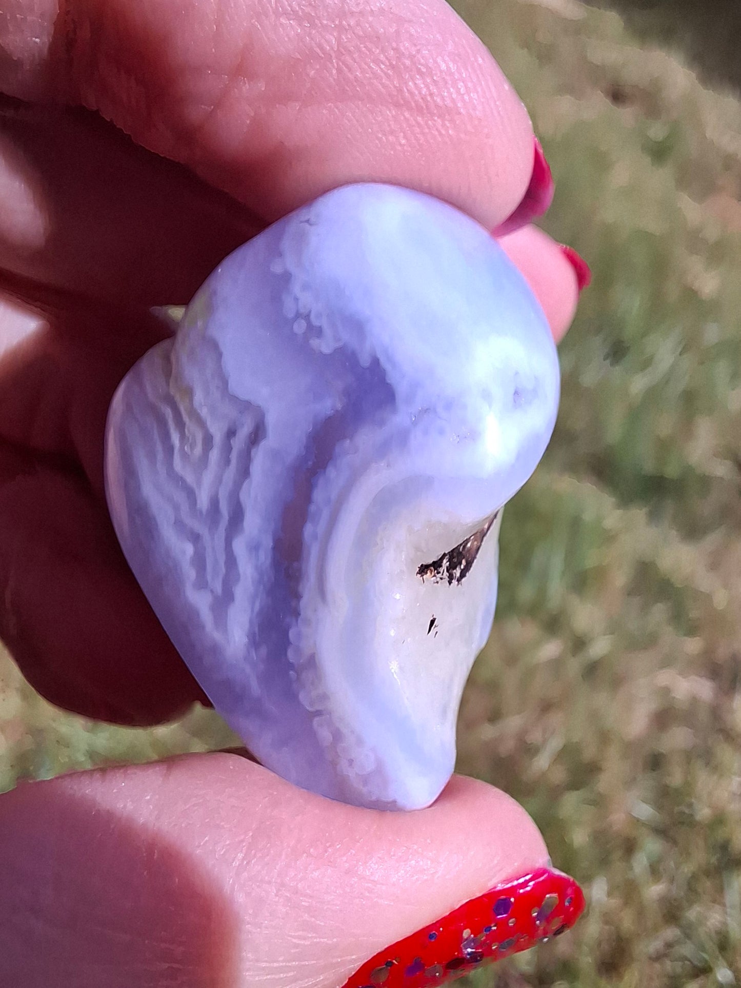 Blue Lace Agate, Tumble Stone, Crystal (Ref: T141)