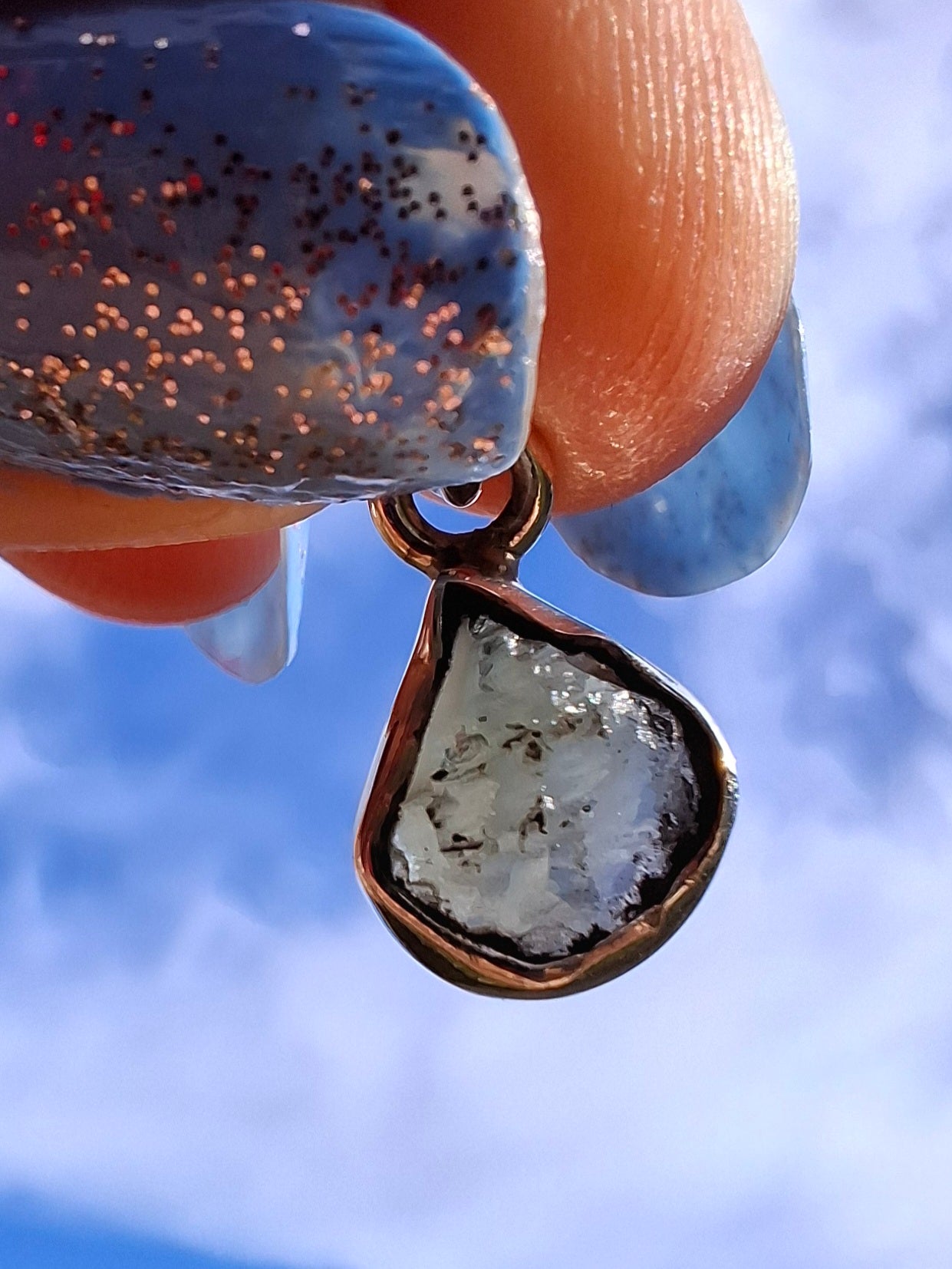 Moldavite Pendant, 925 Silver, Tektite (Ref: P63)