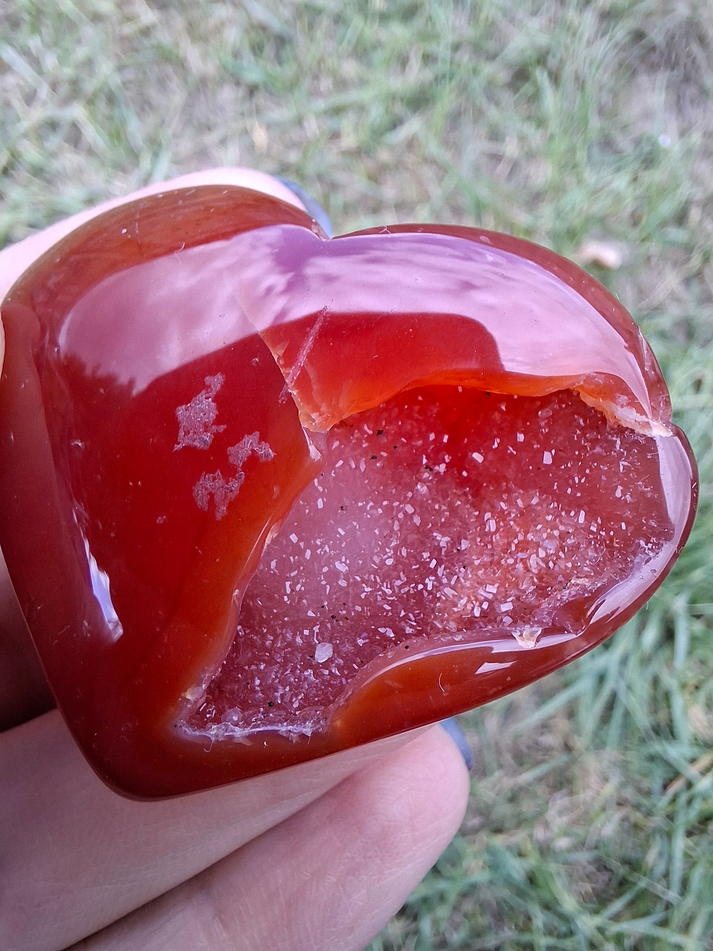 Druzy Carnelian Heart, Crystal (Ref:DCH2)