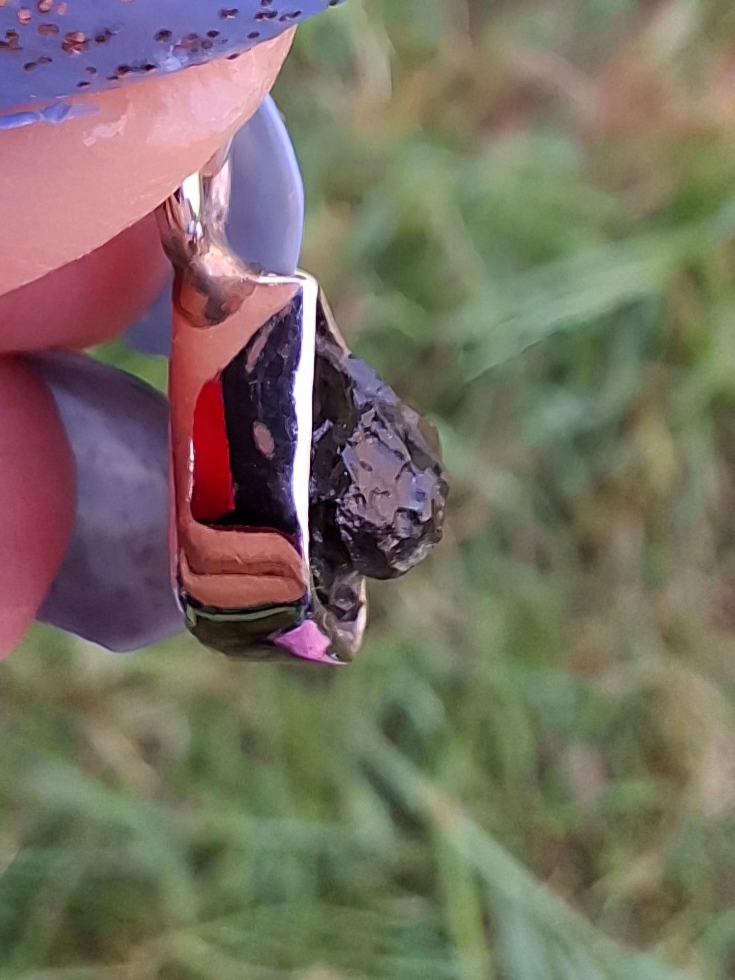 Moldavite Pendant, 925 Silver, Tektite (Ref: P45)