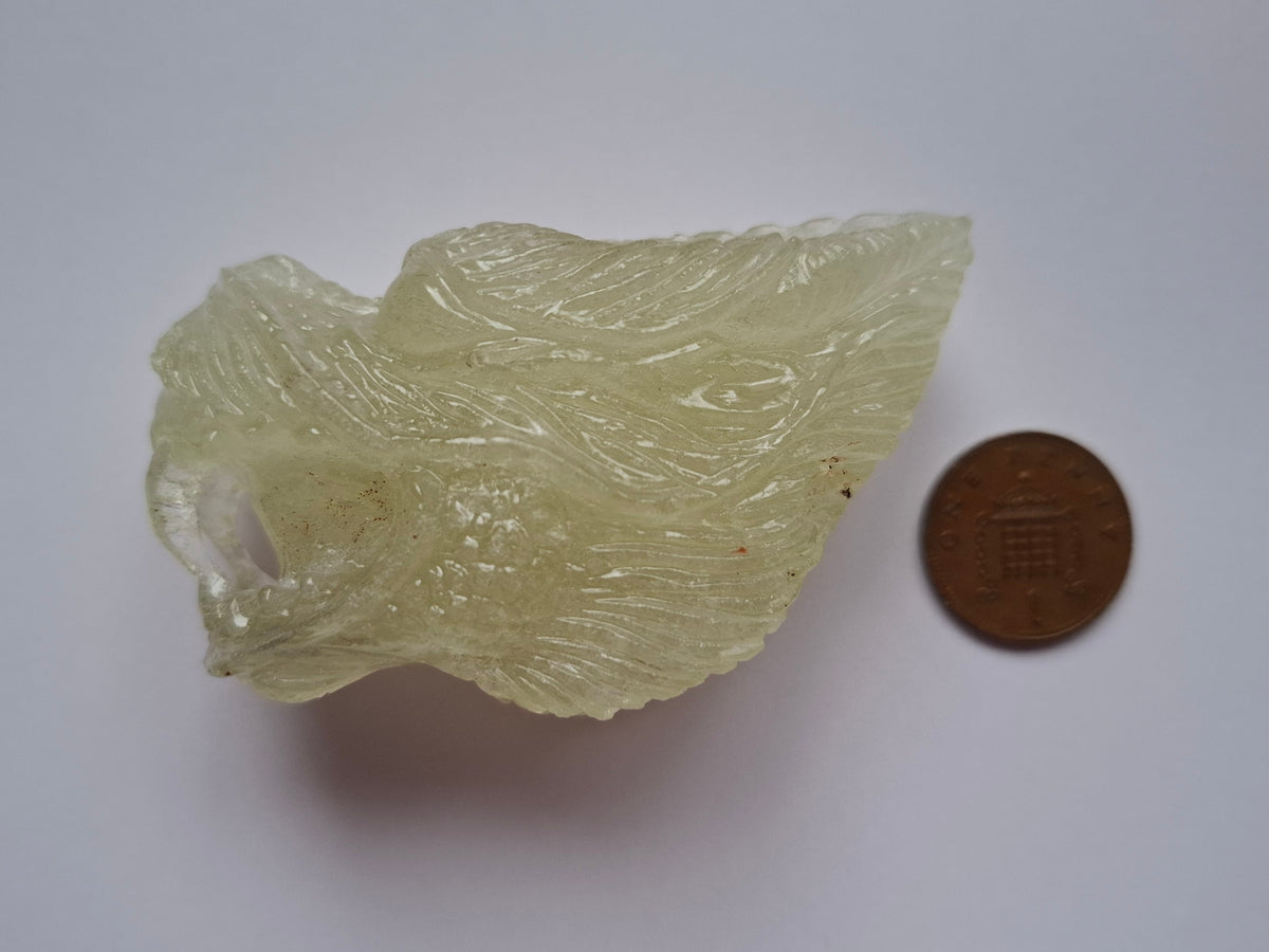 Libyan Desert Glass DRAGON HEAD Carving, 75.84g, Tektite (Ref: Dragon1)