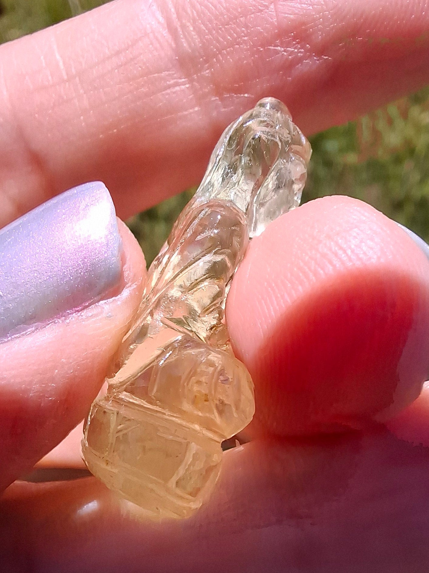 Libyan desert glass BUDDHA Carving, 4.81g, Tektite (LDG B4)