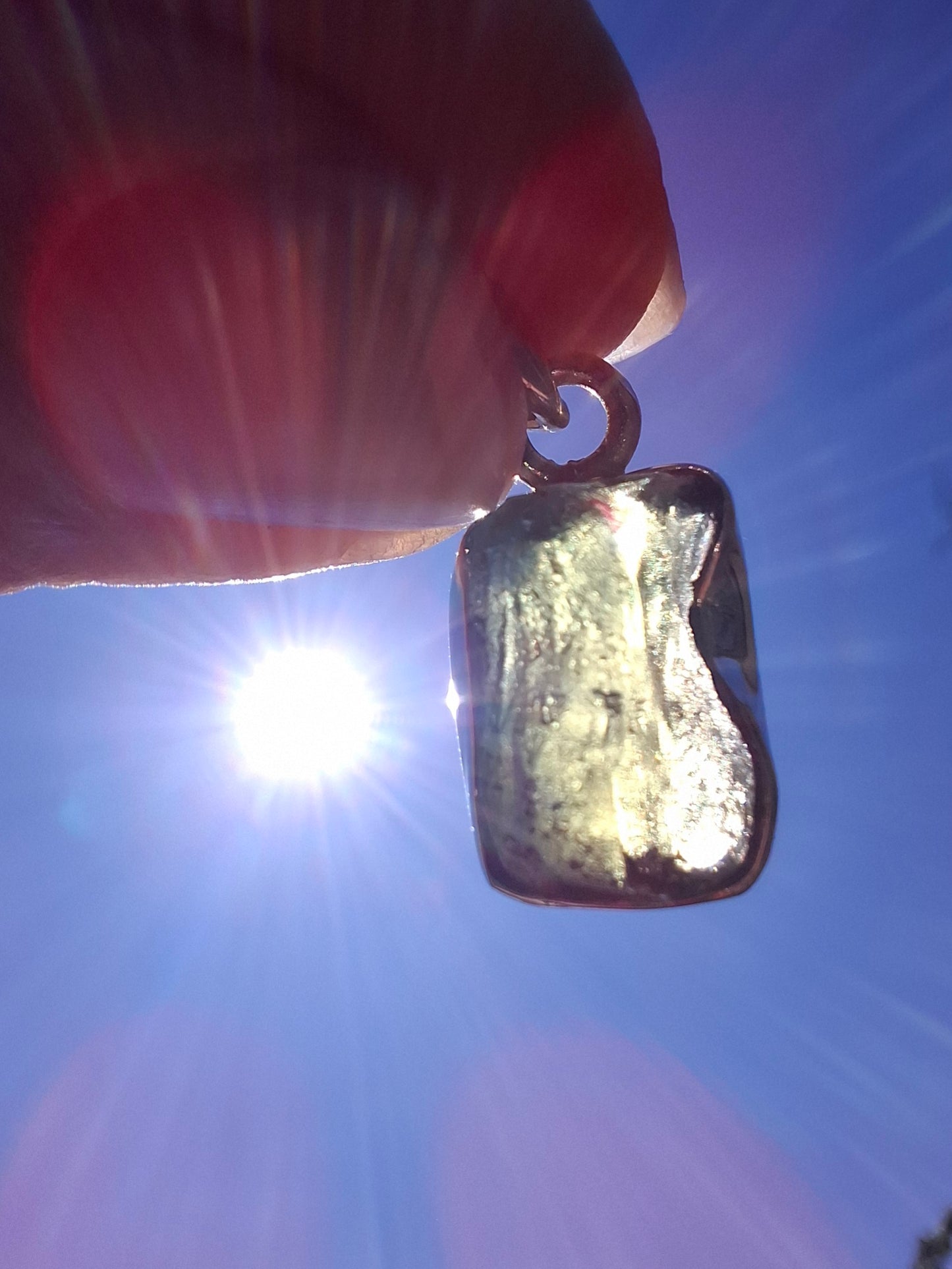 Moldavite Pendant, 925 Silver, Tektite (Ref: P31)