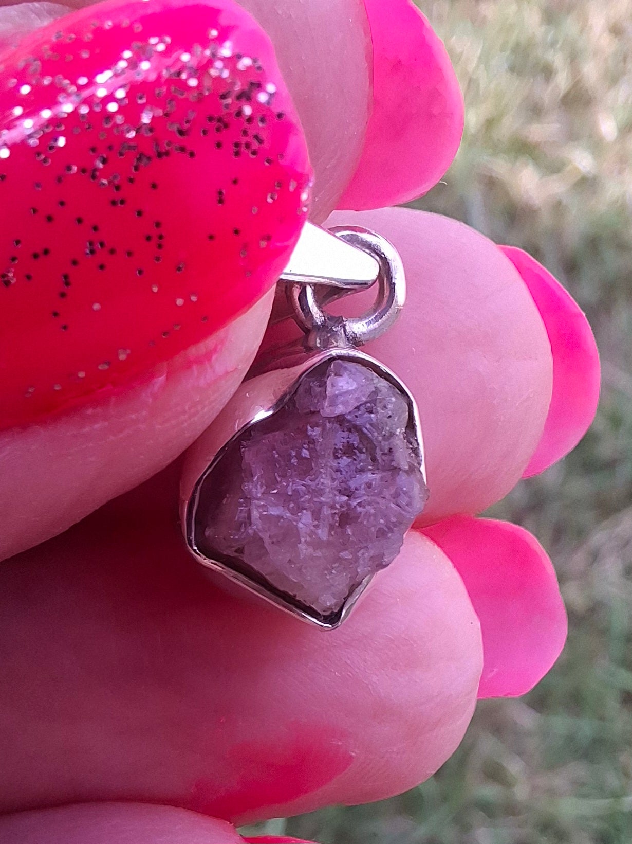 Pink Tourmaline Pendant, 925 Silver, Crystal (Ref: PT72)